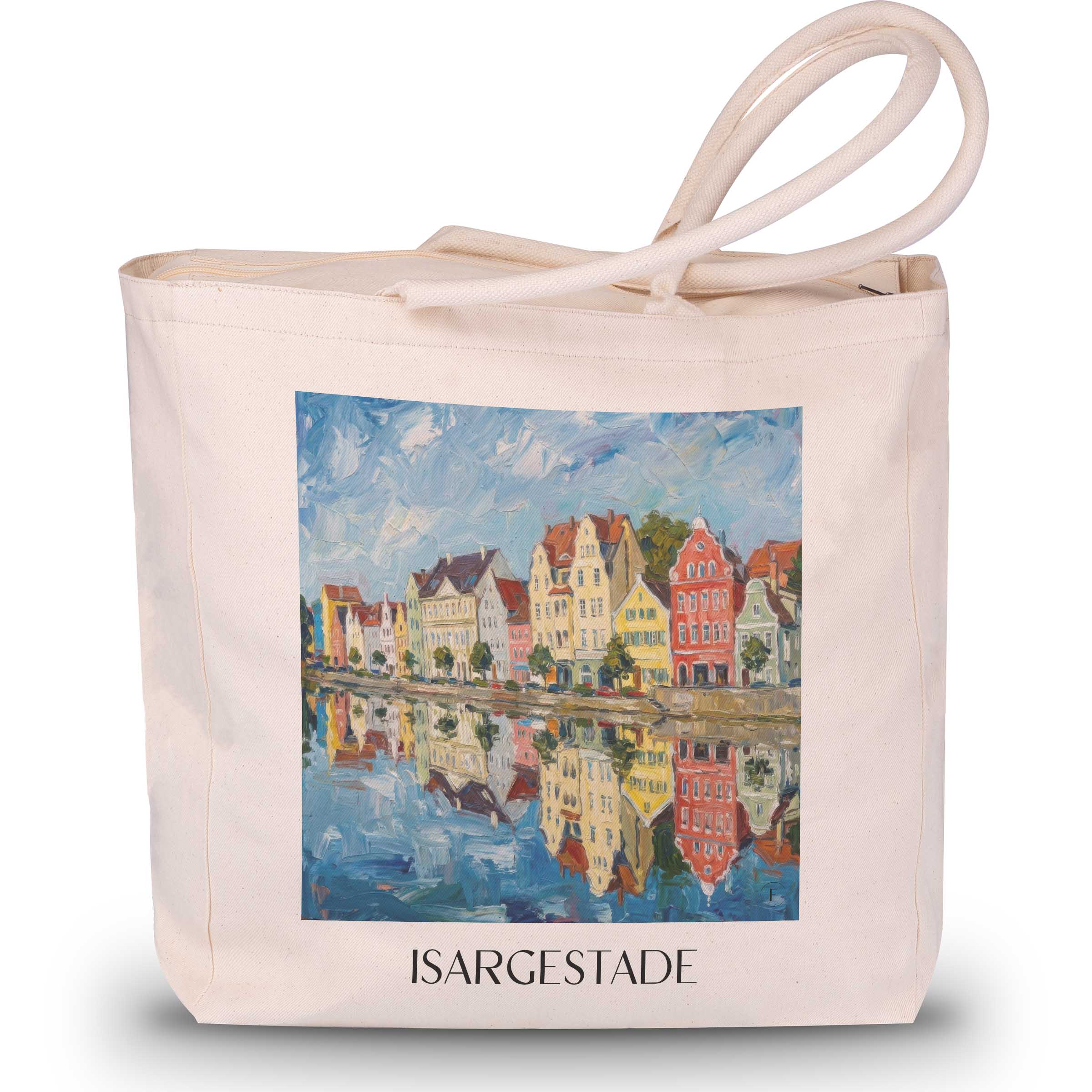 isargestade-landshut-deutschland-einkaufstasche-oil-painting-oelgemaelde
