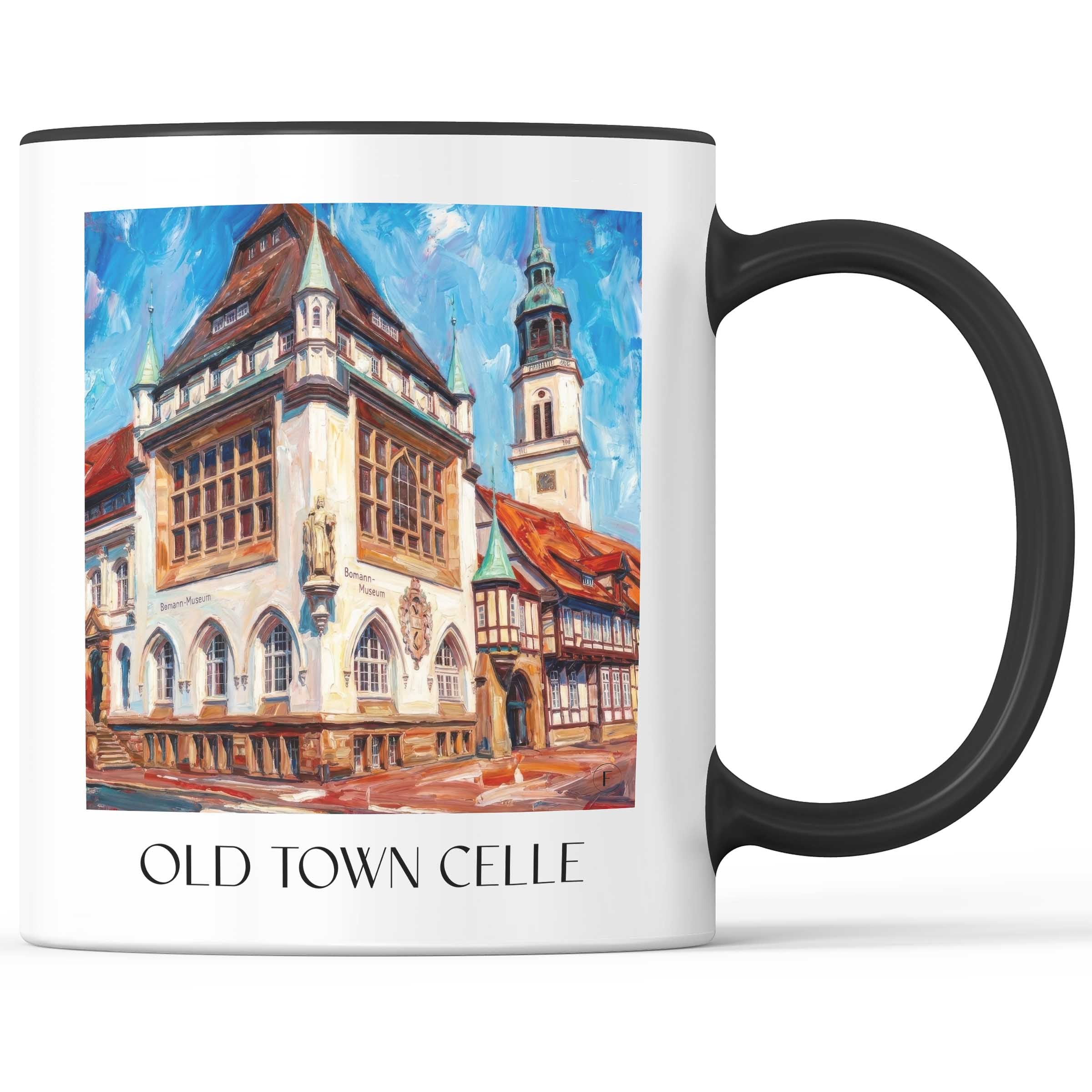 Altstadt Kaffeebecher - Celle - Deutschland Becher - Kaffeetasse im Ölgemälde Stil