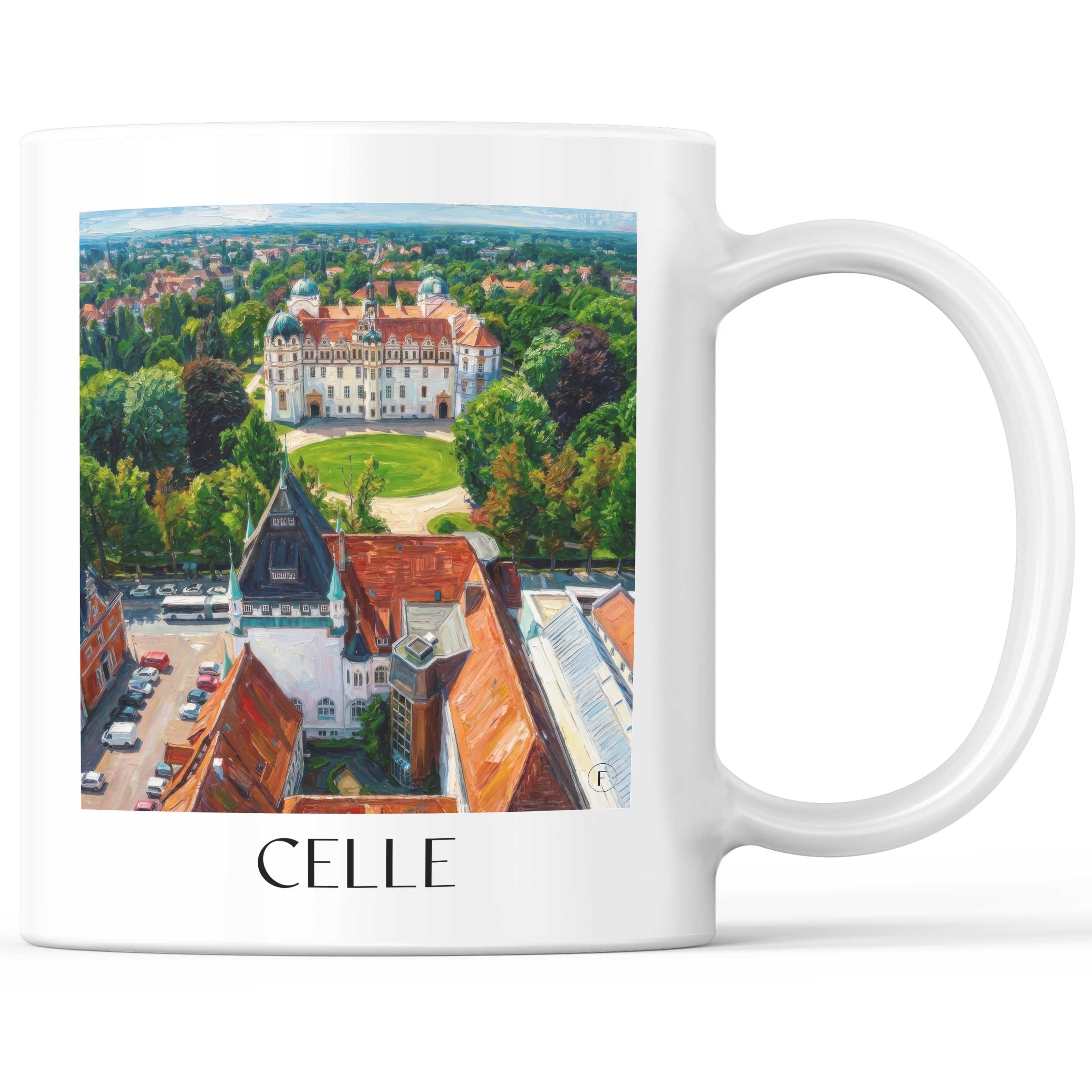 Celle Kaffeebecher - Niedersachsen - Deutschland Becher - Kaffeetasse im Ölgemälde Stil