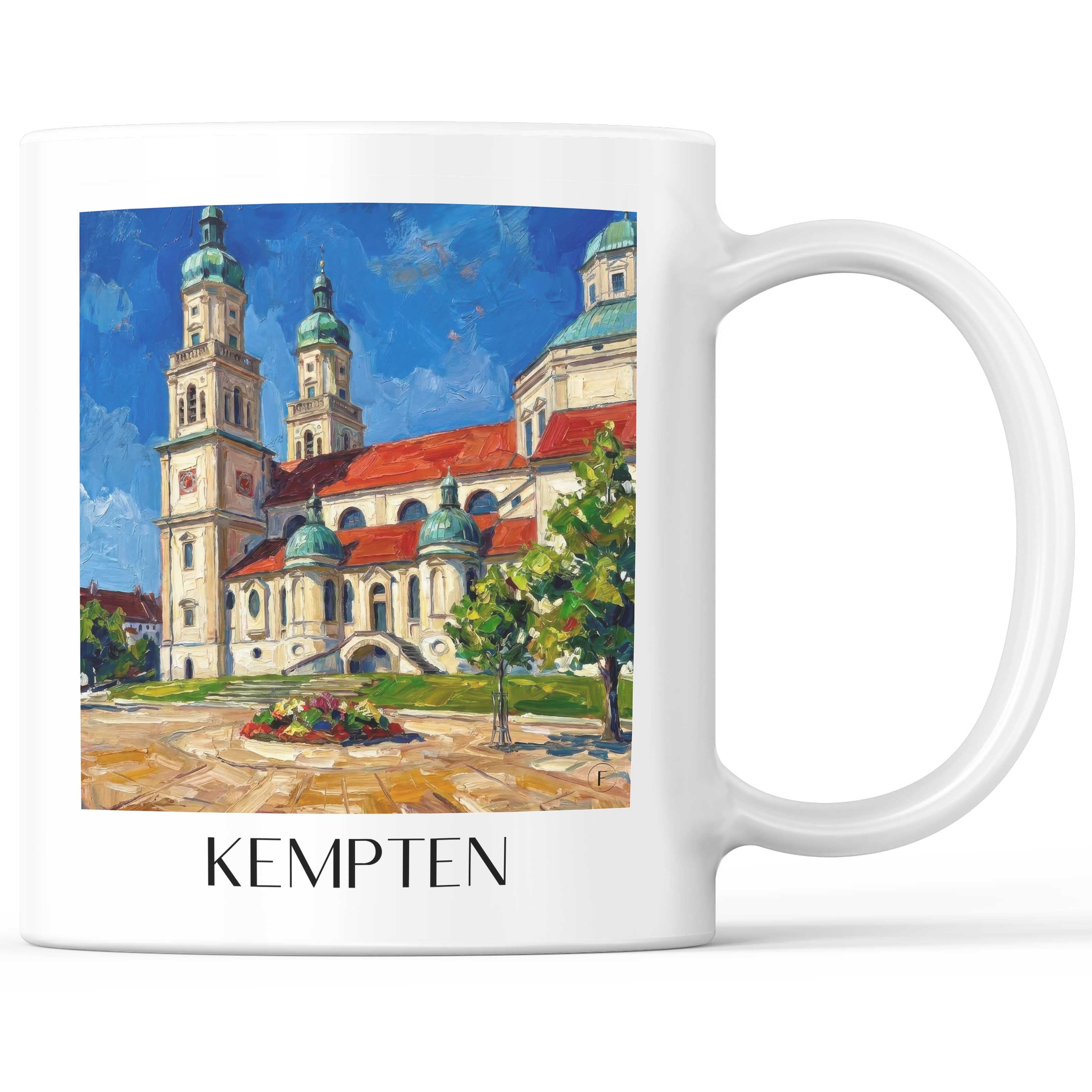 Kempten Kaffeebecher - Allgäu - Deutschland Becher - Kaffeetasse im Ölgemälde Stil