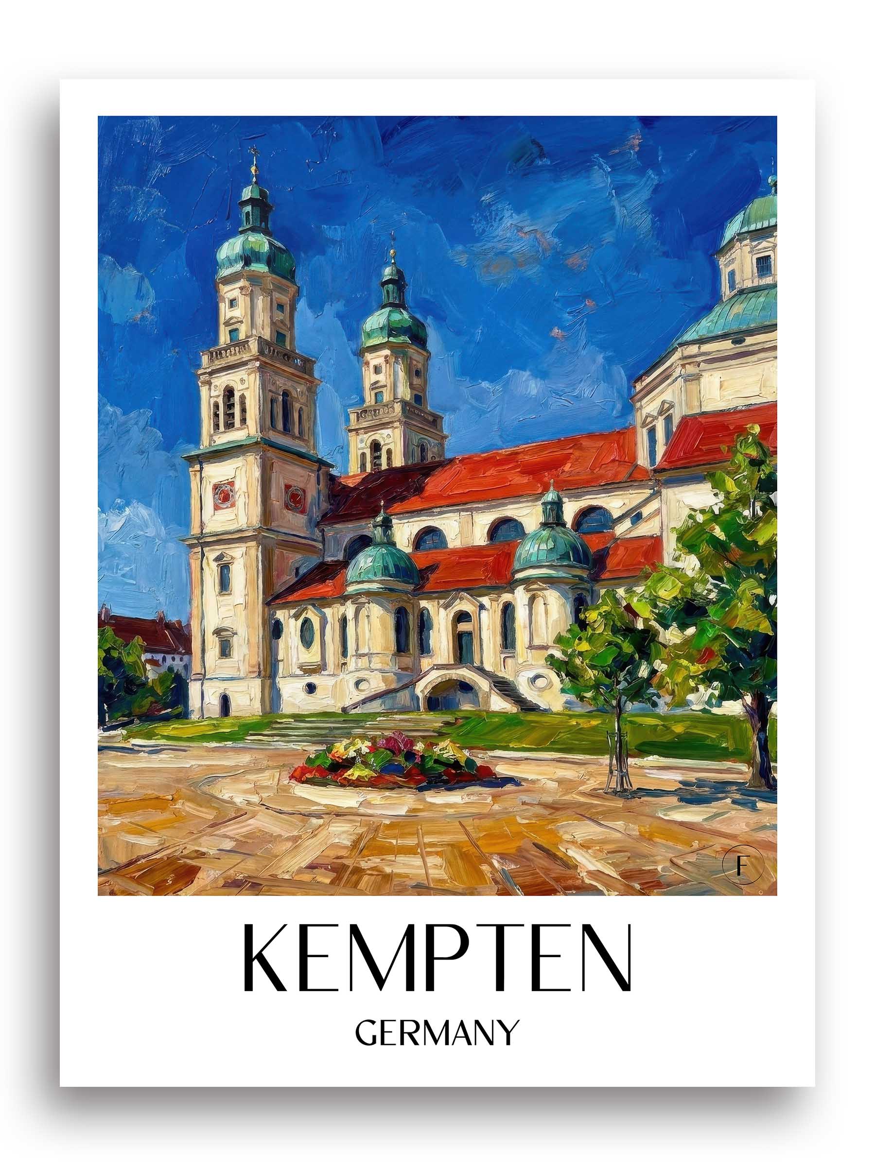 Kempten Poster - Allgäu - Deutschland Kunstdruck - Ölgemälde von A4 bis A1