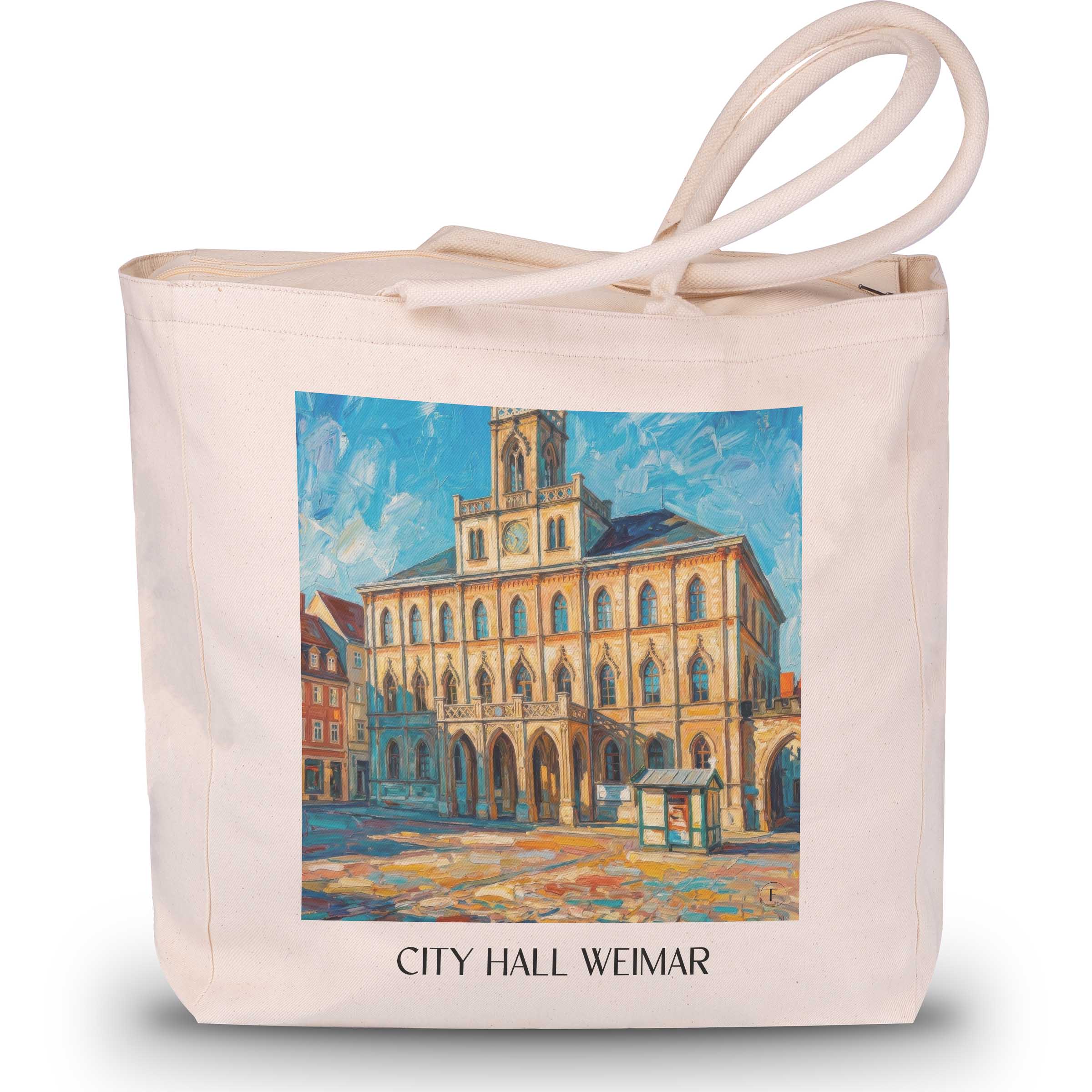 Rathaus Shopping Tasche - Weimar - Deutschland Tote Bag - Einkaufstasche im Ölgemälde Stil