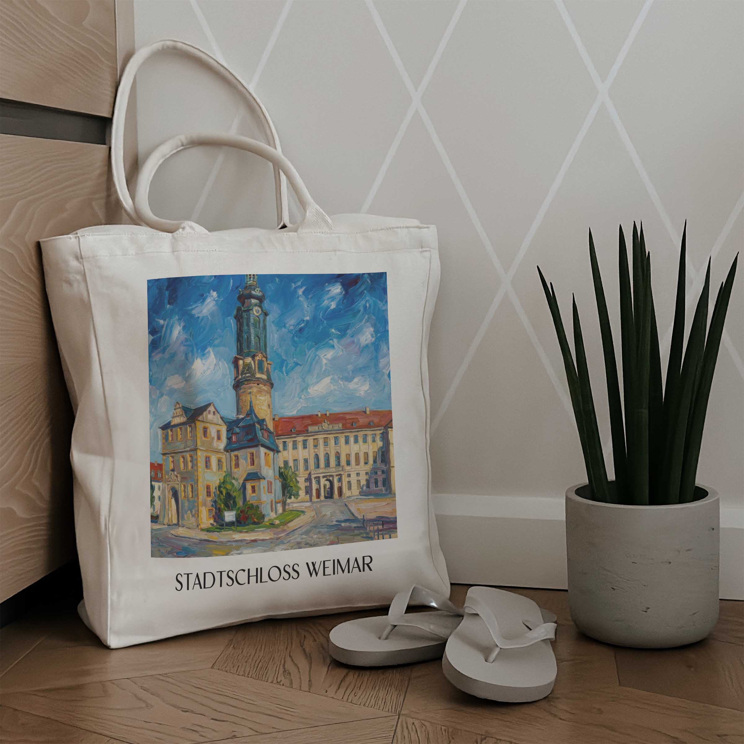 stadtschloss-weimar-deutschland-einkaufstasche-oil-painting-oelgemaelde