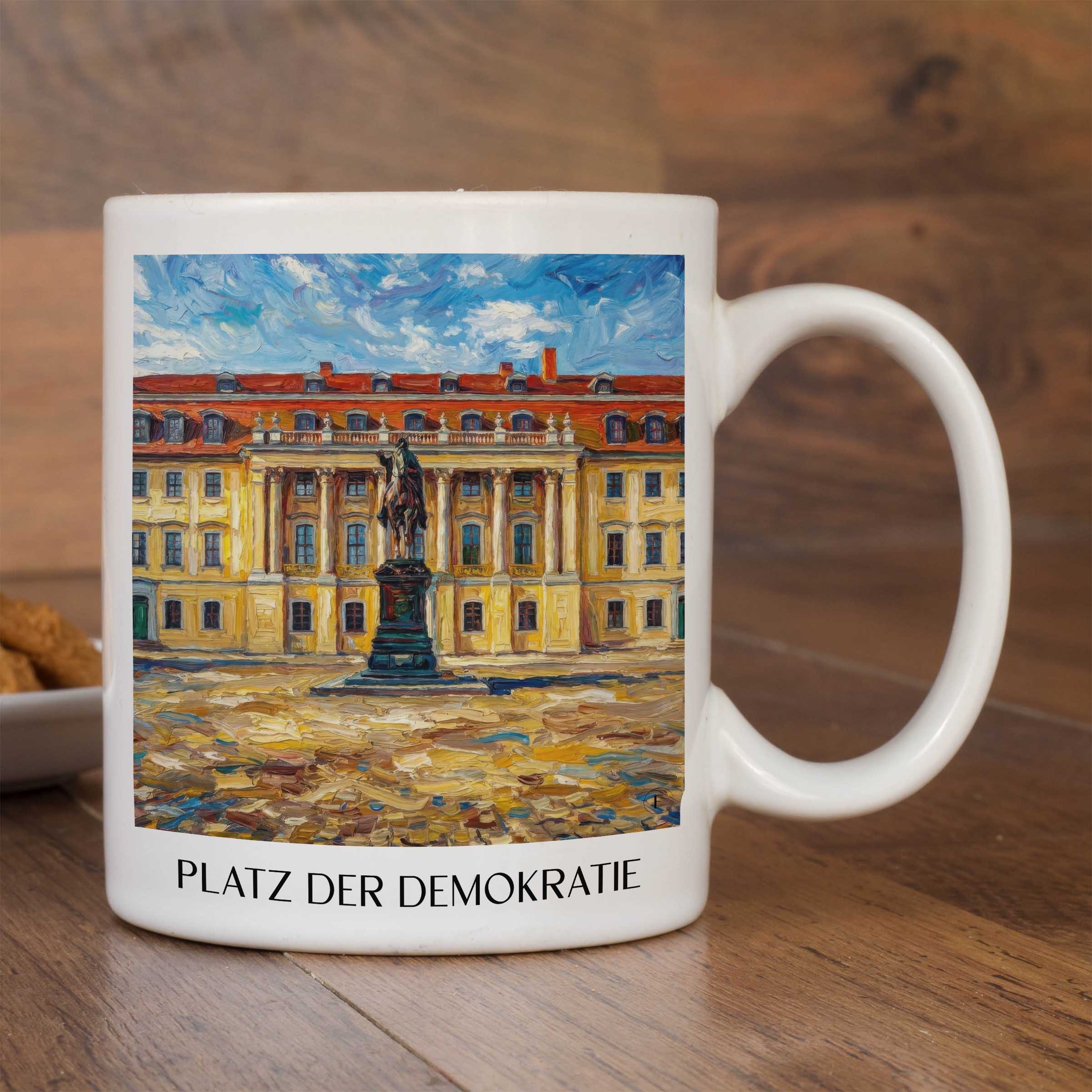 platz-der-demokratie-weimar-deutschland-kaffeebecher-oil-painting-oelgemaelde