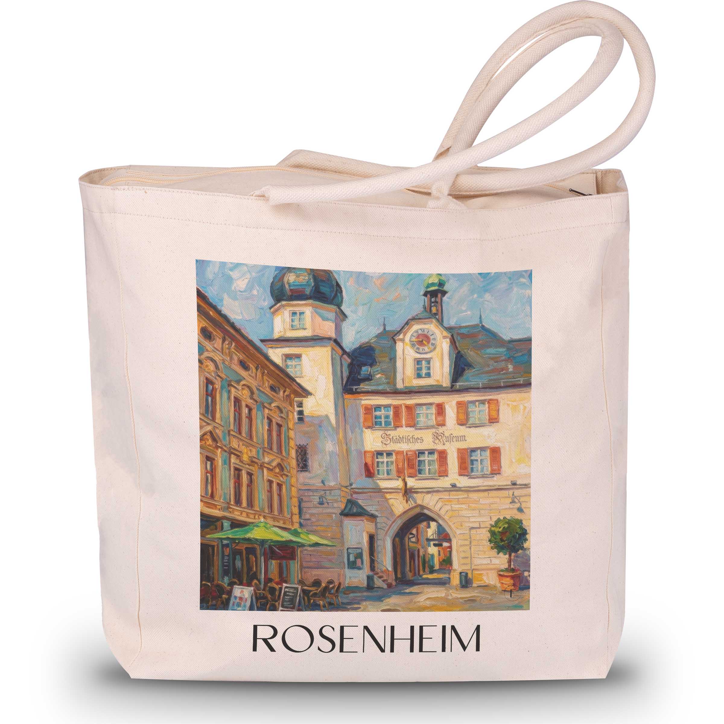 rosenheim-oberbayern-deutschland-einkaufstasche-oil-painting-oelgemaelde