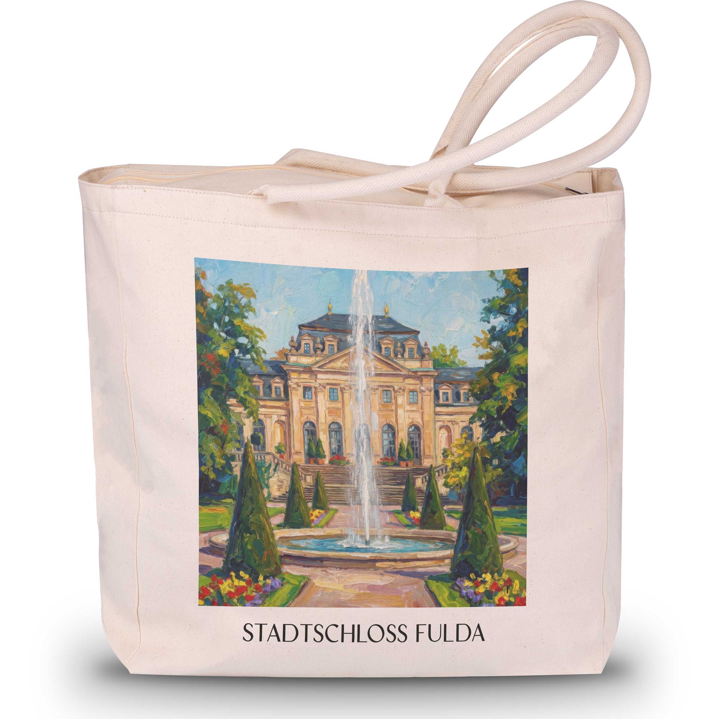 stadtschloss-fulda-hessen-deutschland-einkaufstasche-oil-painting-oelgemaelde