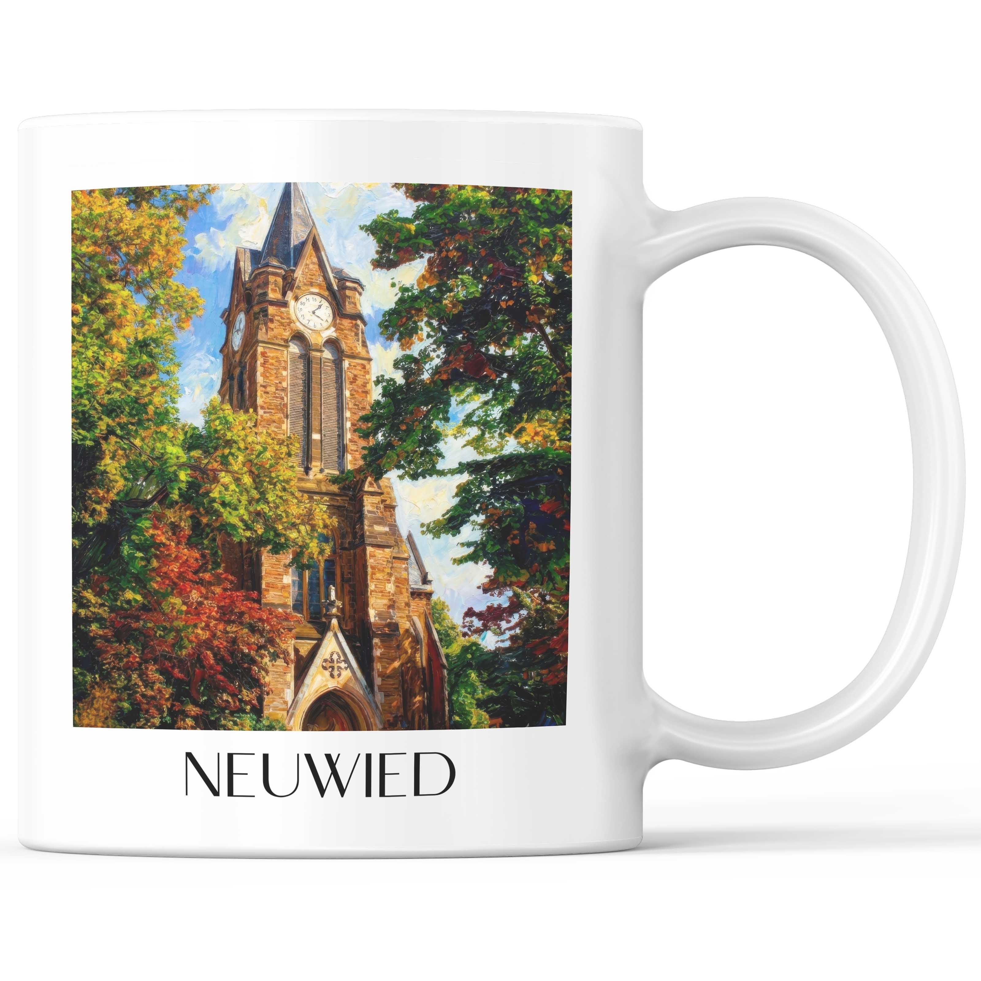 Neuwied Kaffeebecher - Mittelrhein - Deutschland Becher - Kaffeetasse im Ölgemälde Stil