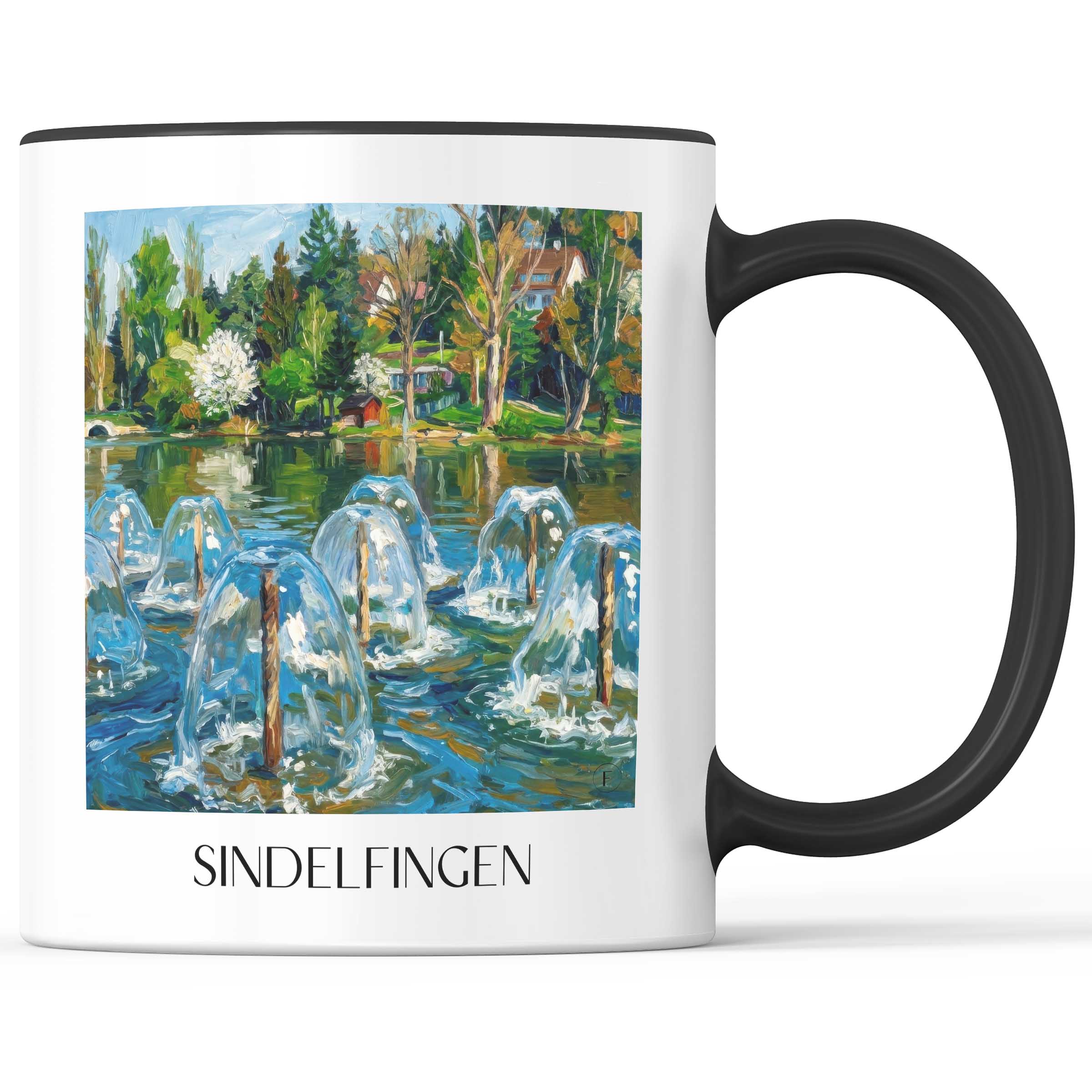 Sindelfingen Kaffeebecher - Württemberg - Deutschland Becher - Kaffeetasse im Ölgemälde Stil