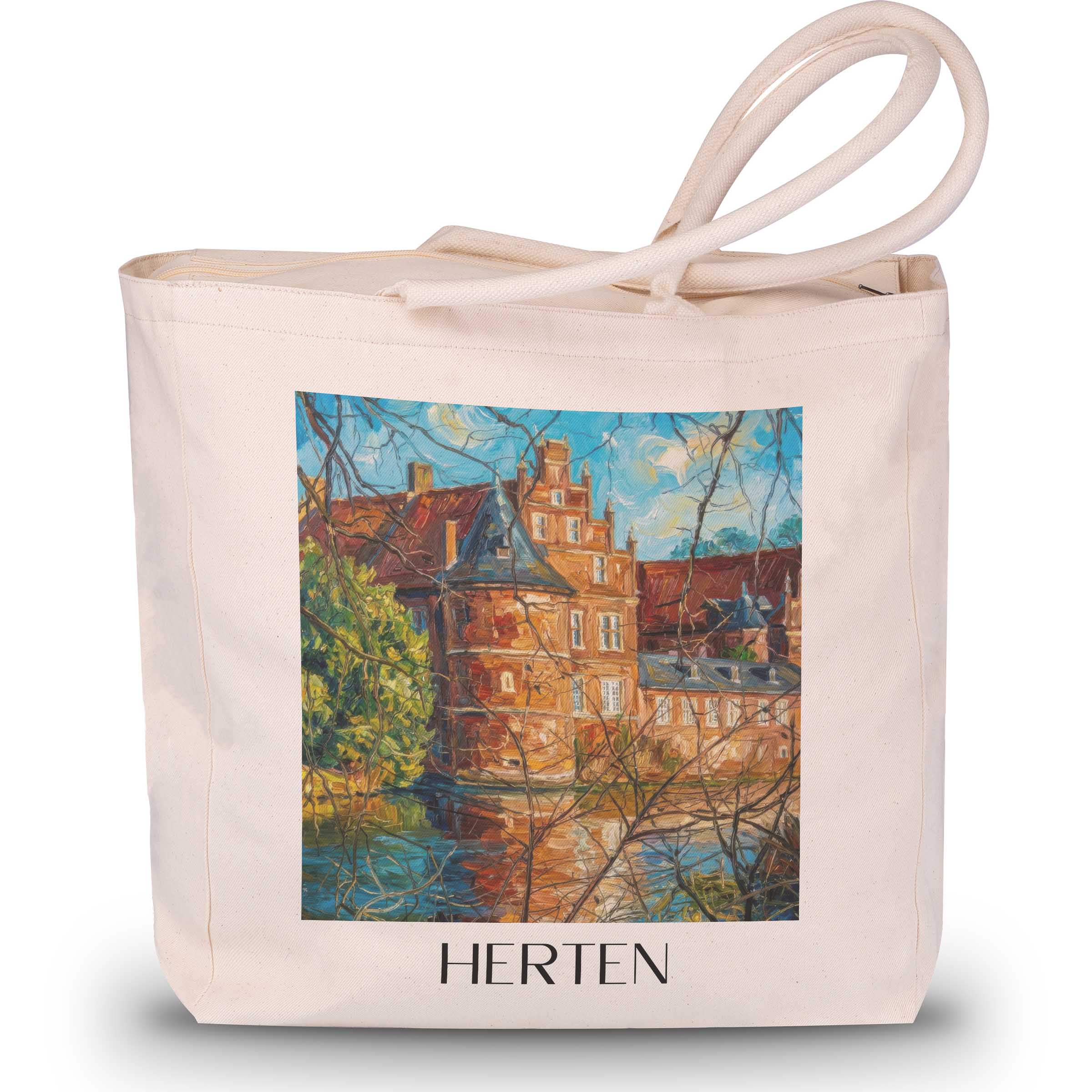Herten Shopping Tasche - Ruhrgebiet - Deutschland Tote Bag - Einkaufstasche im Ölgemälde Stil