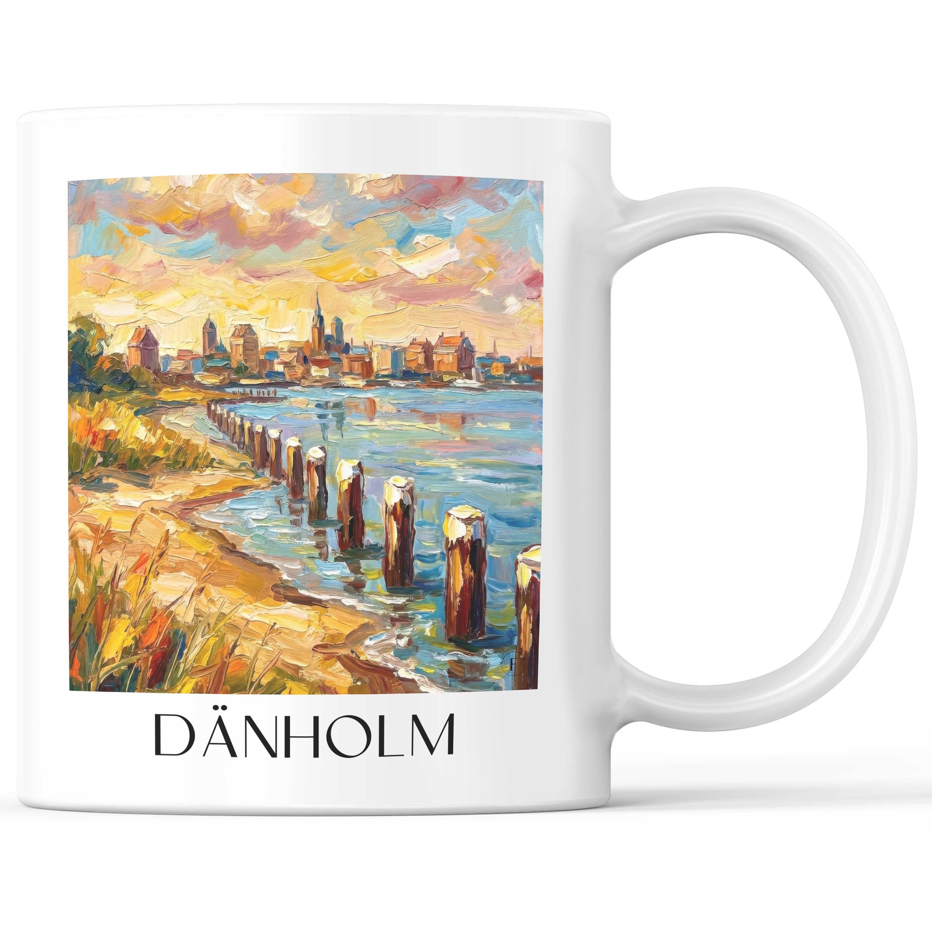 Dänholm Kaffeebecher - Stralsund - Deutschland Becher - Kaffeetasse im Ölgemälde Stil