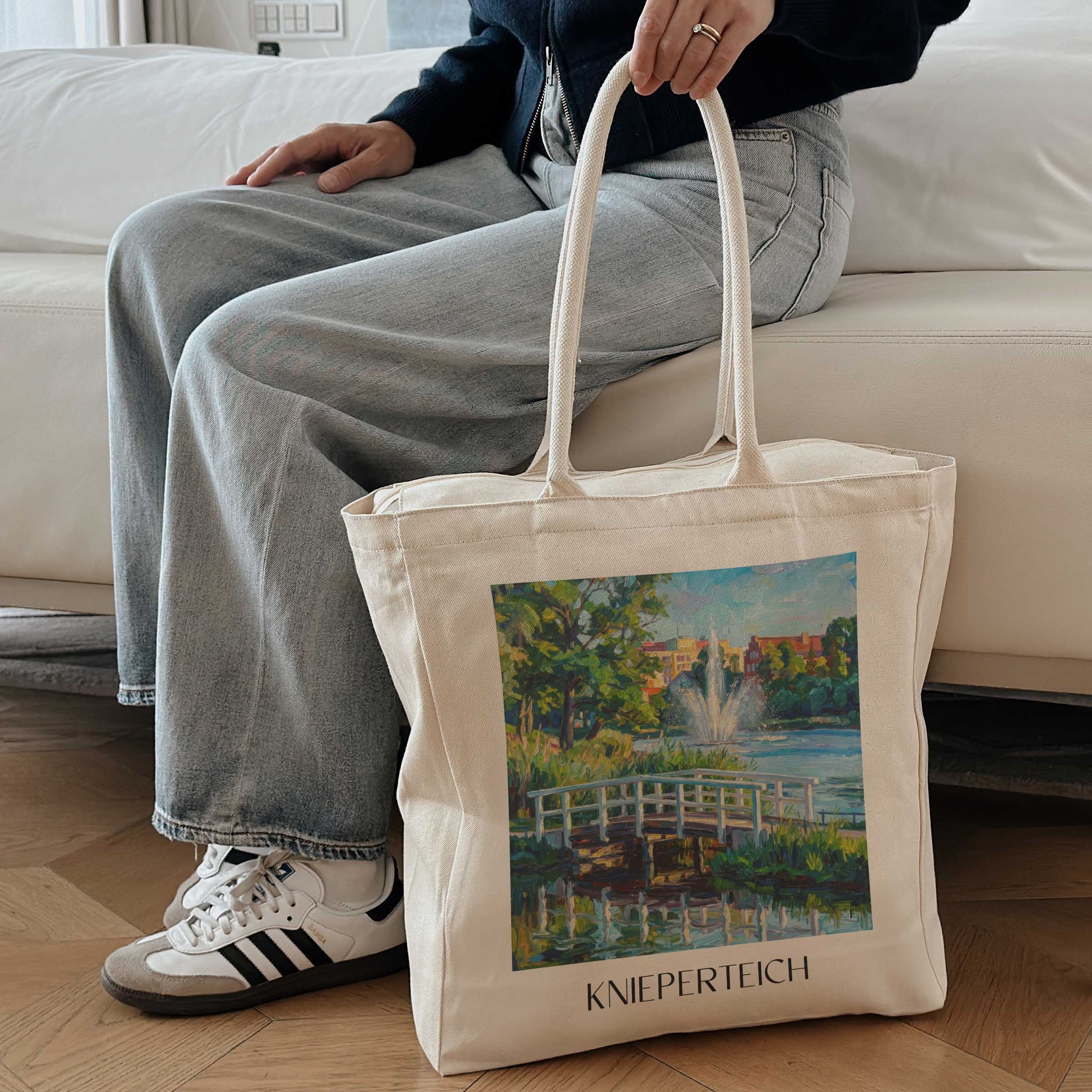 knieperteich-stralsund-deutschland-einkaufstasche-oil-painting-oelgemaelde