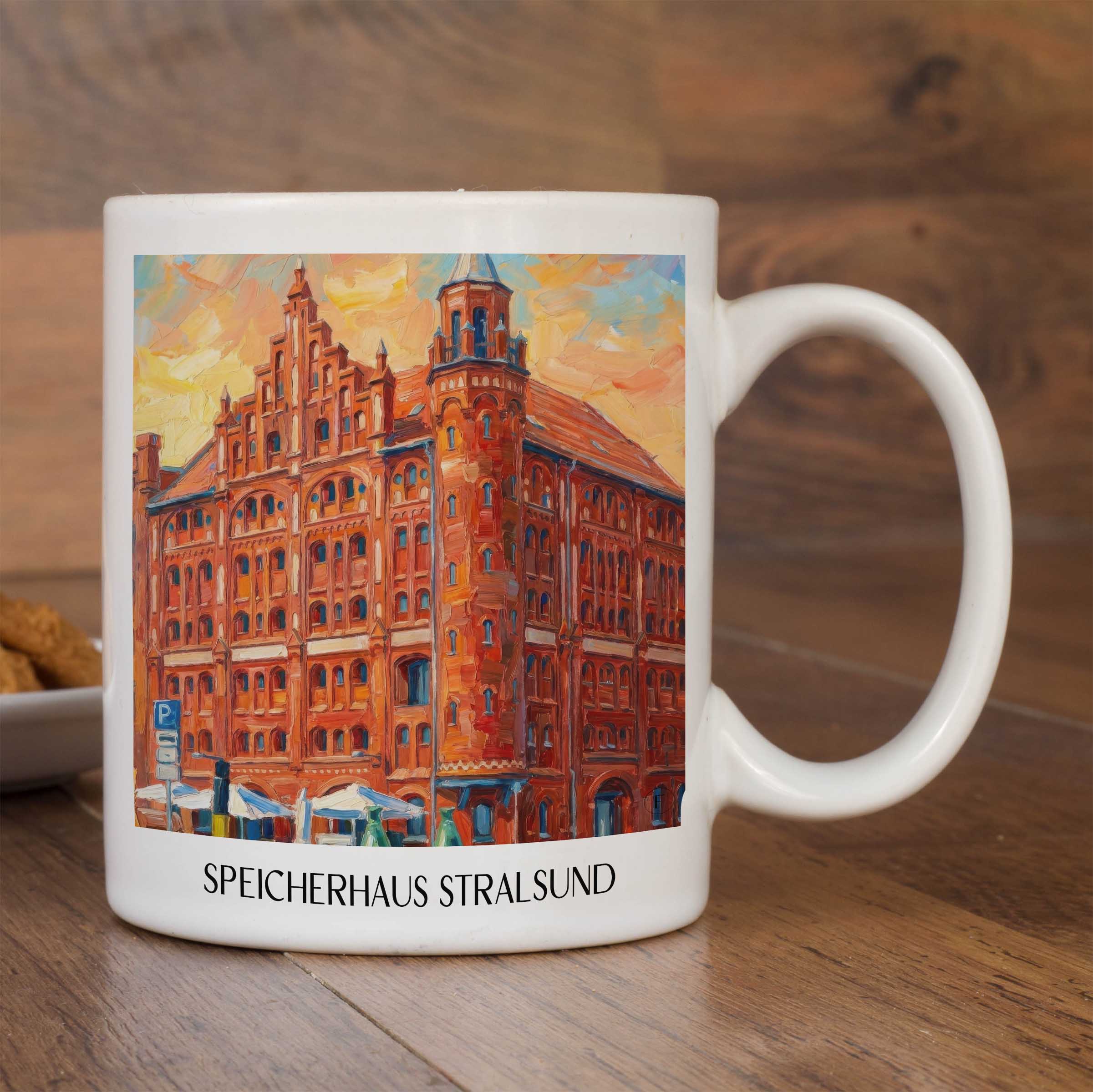 speicherhaus-stralsund-deutschland-kaffeebecher-oil-painting-oelgemaelde
