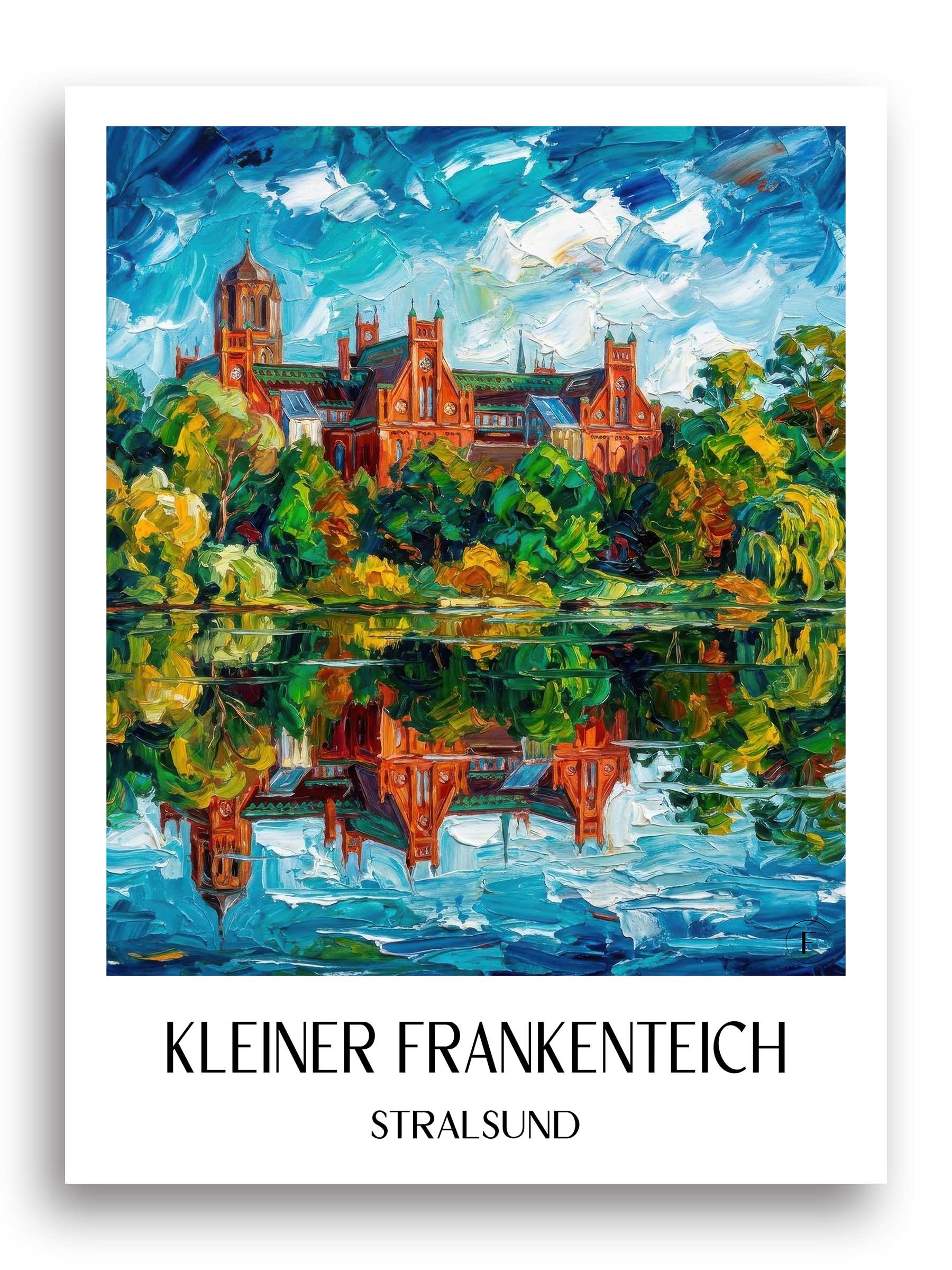 Kleiner Frankenteich Poster - Stralsund - Deutschland Kunstdruck - Ölgemälde von A4 bis A1