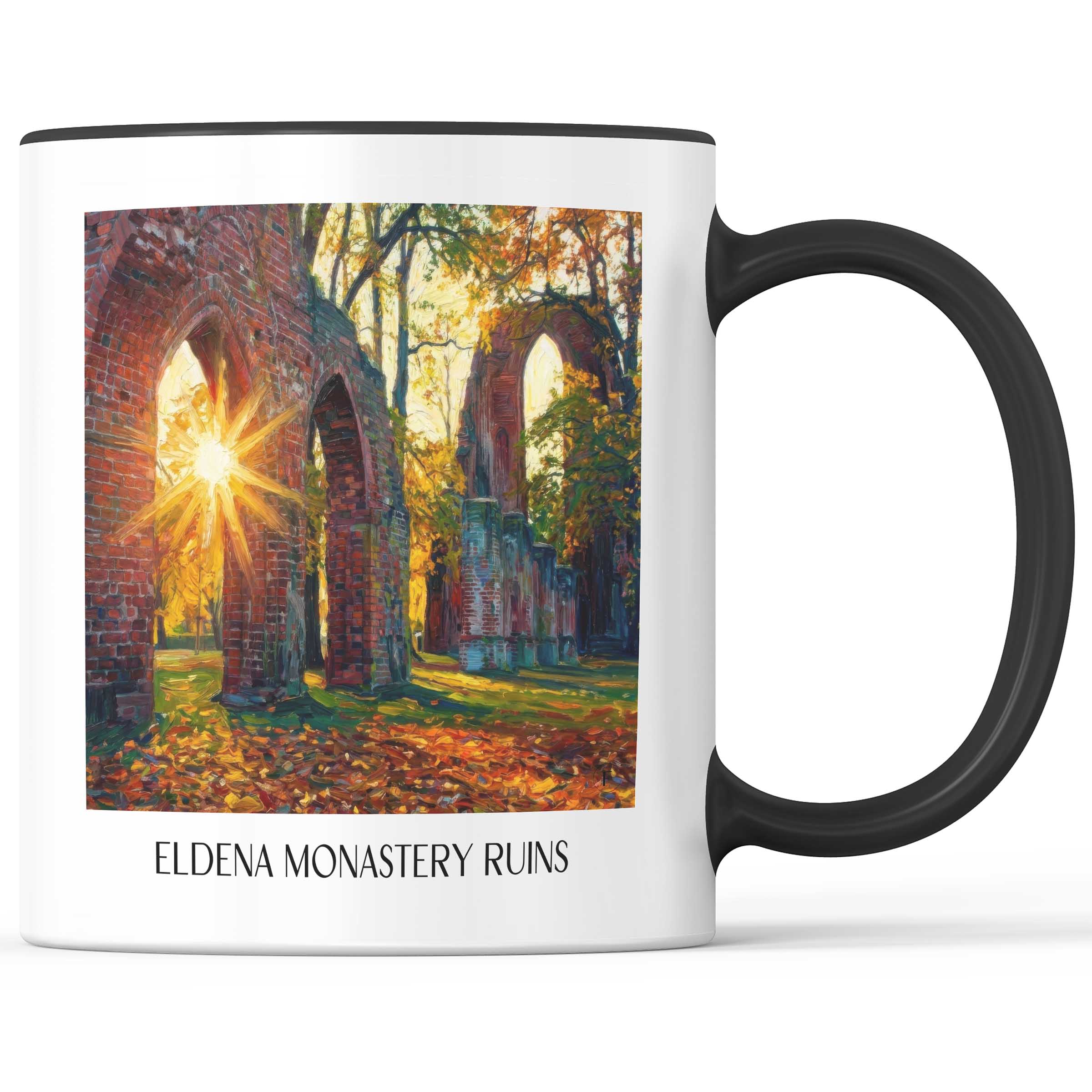 Klosterruine Eldena Kaffeebecher - Greifswald - Deutschland Becher - Kaffeetasse im Ölgemälde Stil