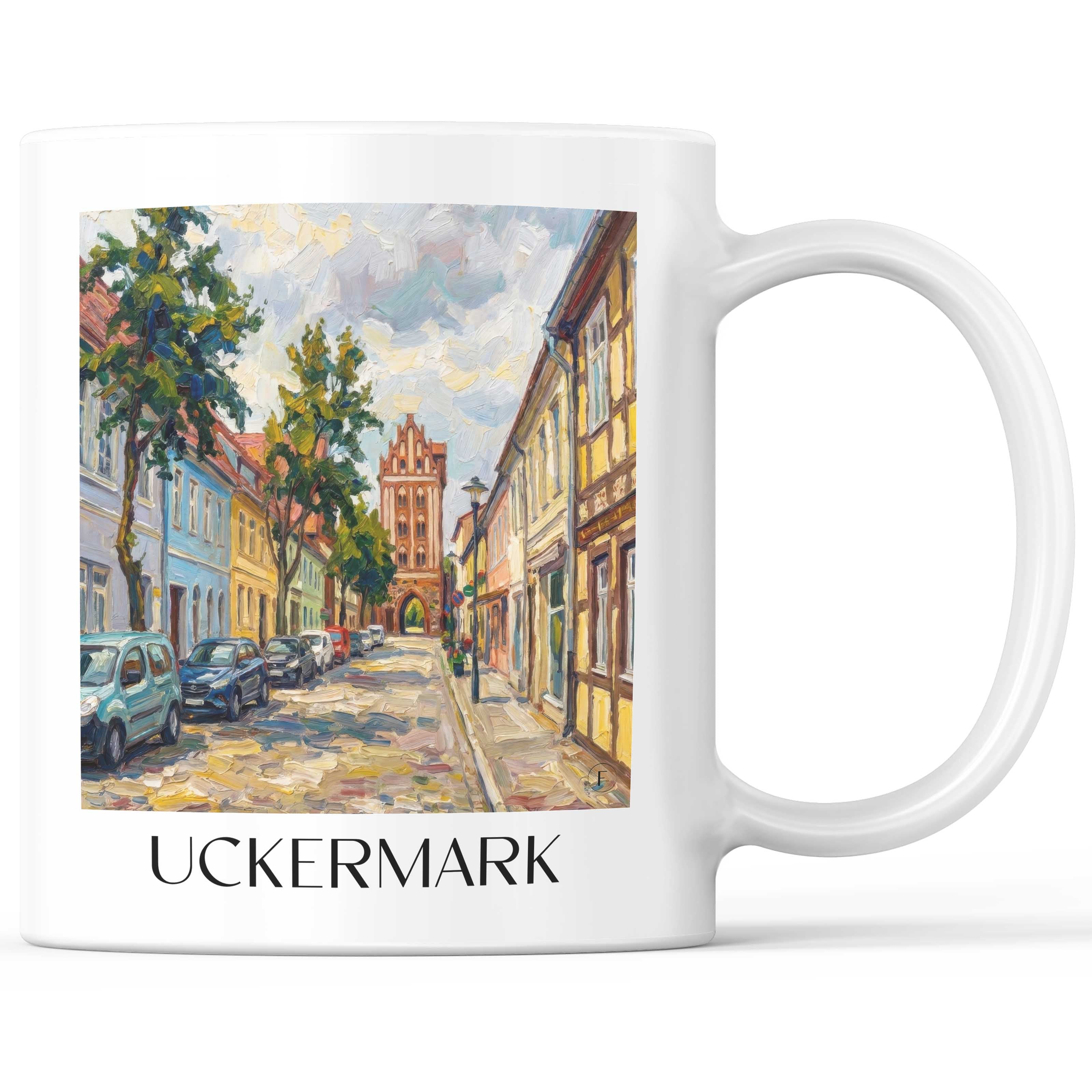 Uckermark Kaffeebecher - Brandenburg - Deutschland Becher - Kaffeetasse im Ölgemälde Stil