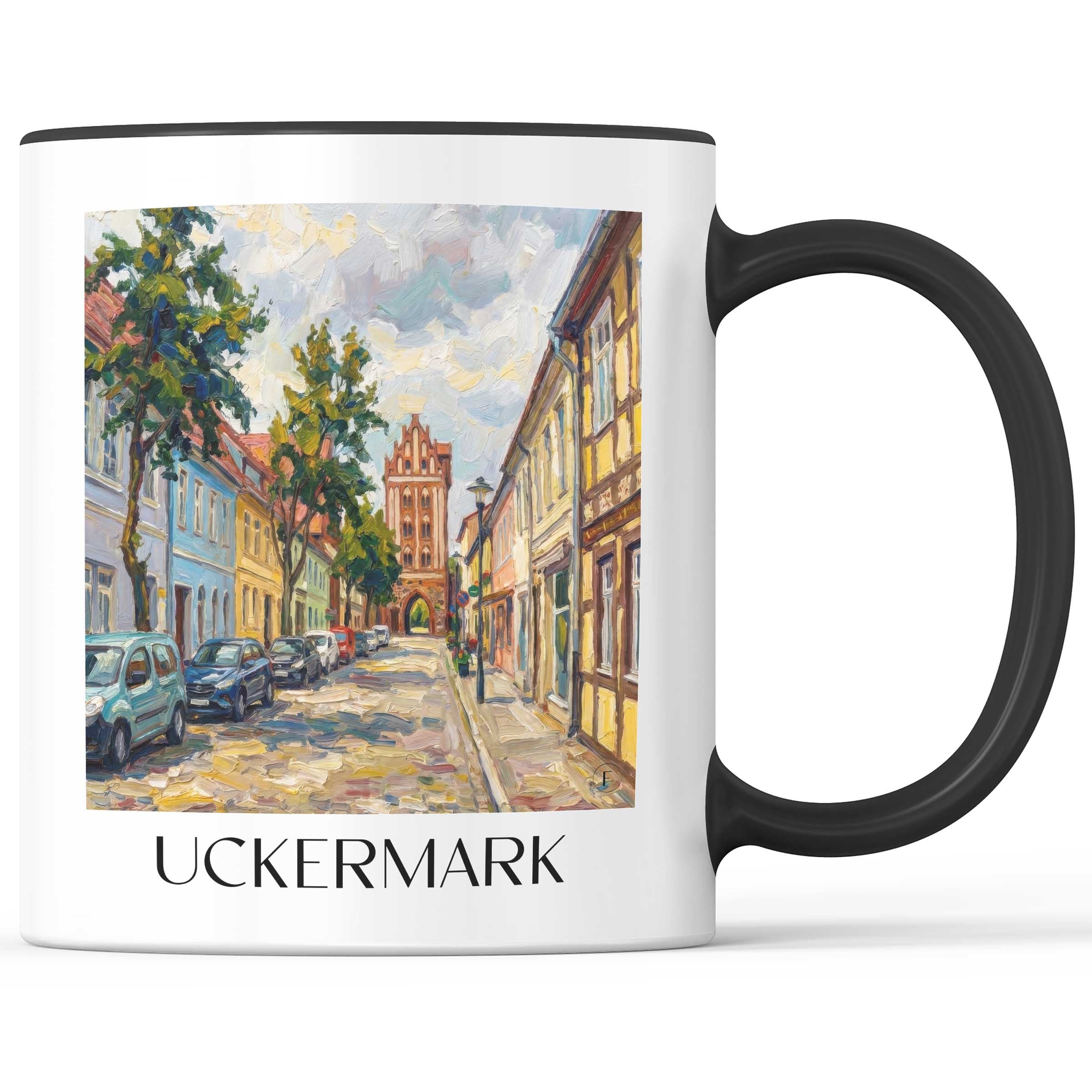 Uckermark Kaffeebecher - Brandenburg - Deutschland Becher - Kaffeetasse im Ölgemälde Stil