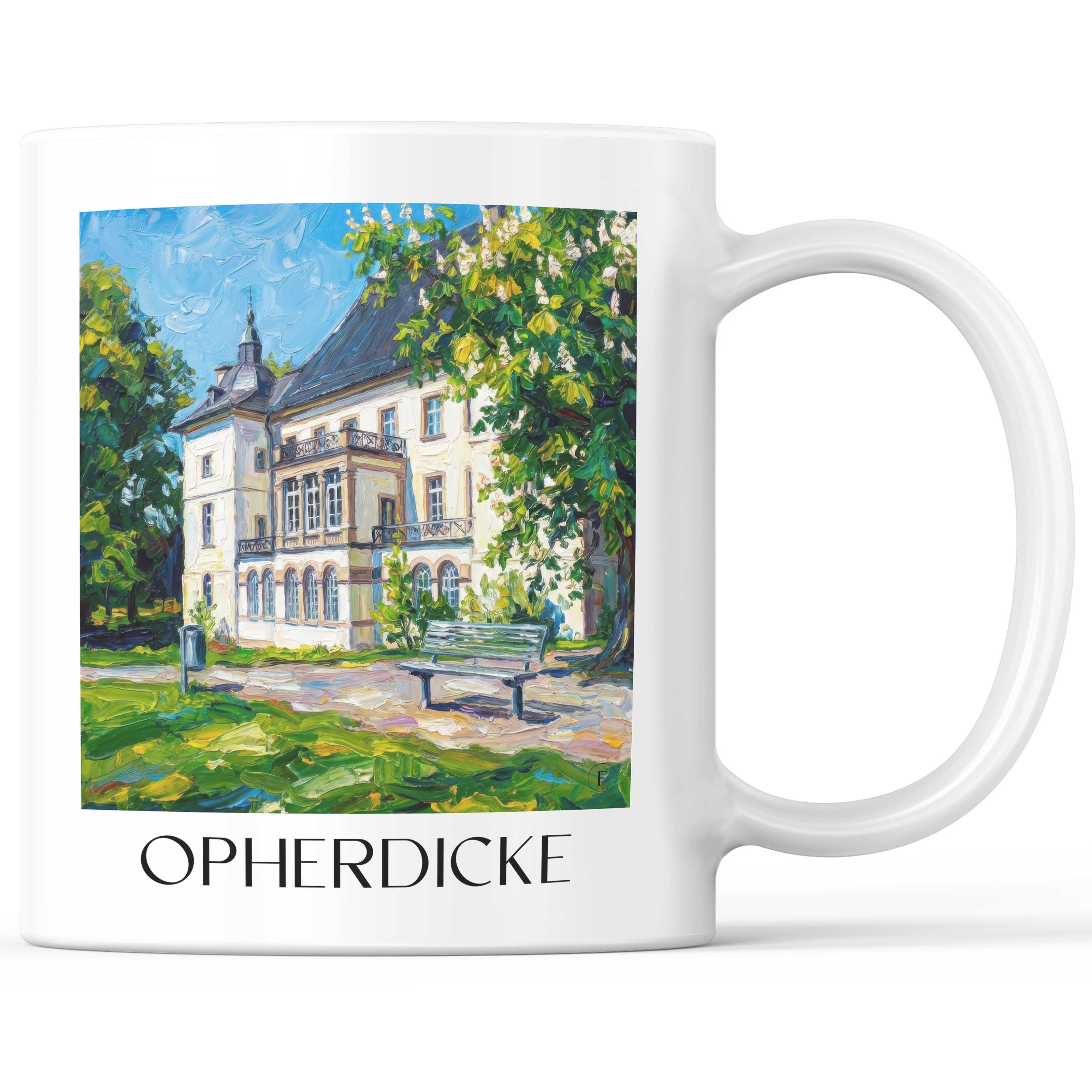 Opherdicke Kaffeebecher - Ruhrgebiet - Deutschland Becher - Kaffeetasse im Ölgemälde Stil