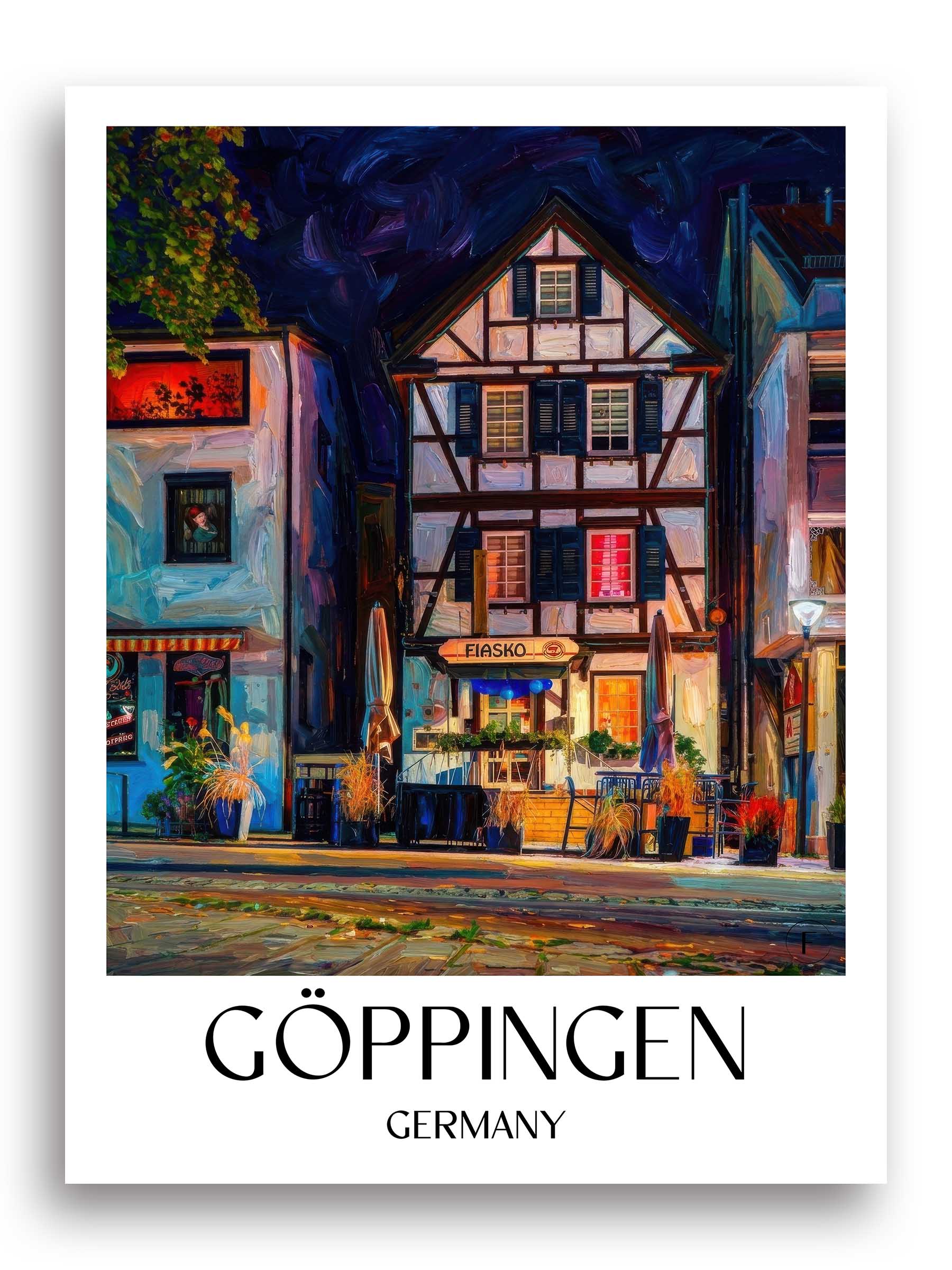 Göppingen Poster - Württemberg - Deutschland Kunstdruck - Ölgemälde von A4 bis A1