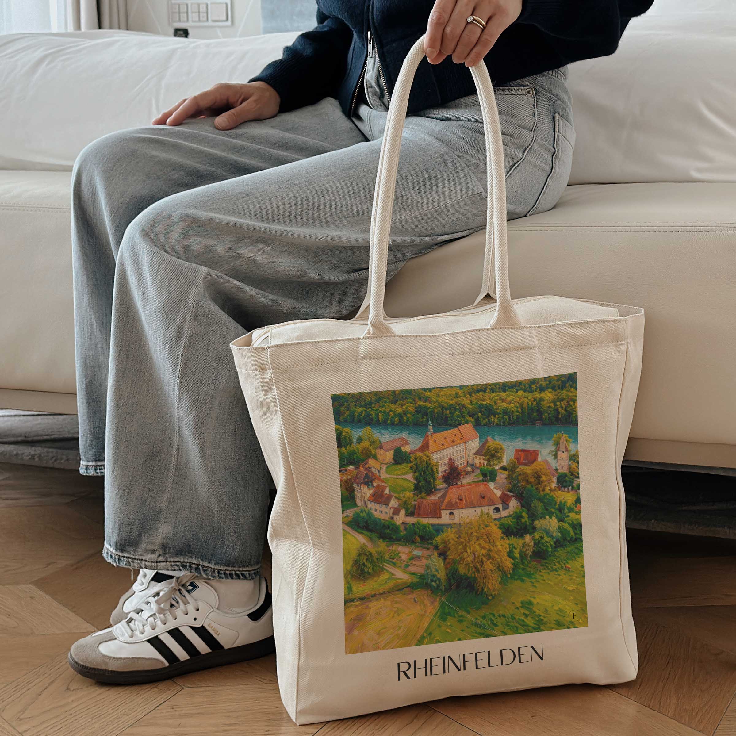 rheinfelden--baden-württemberg-deutschland-einkaufstasche-oil-painting-oelgemaelde