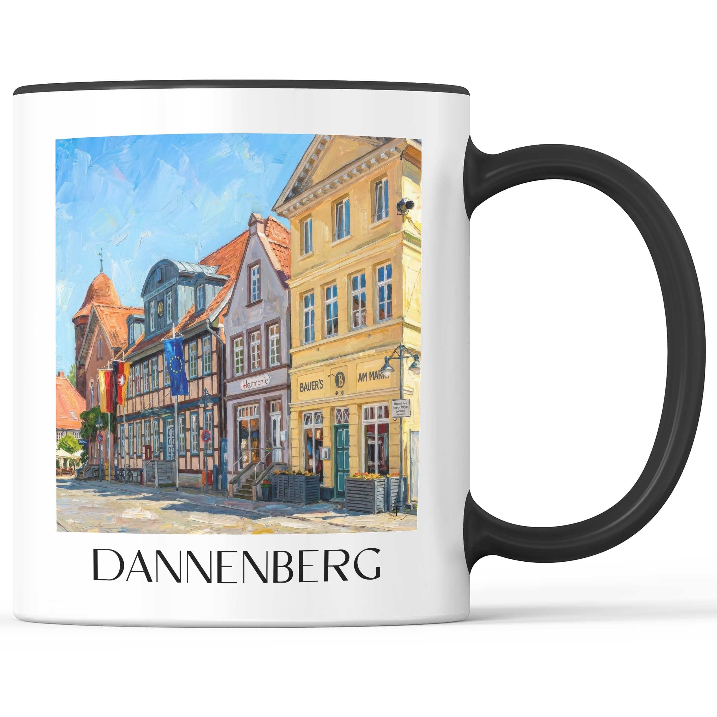 Dannenberg Kaffeebecher - Niedersachsen - Deutschland Becher - Kaffeetasse im Ölgemälde Stil