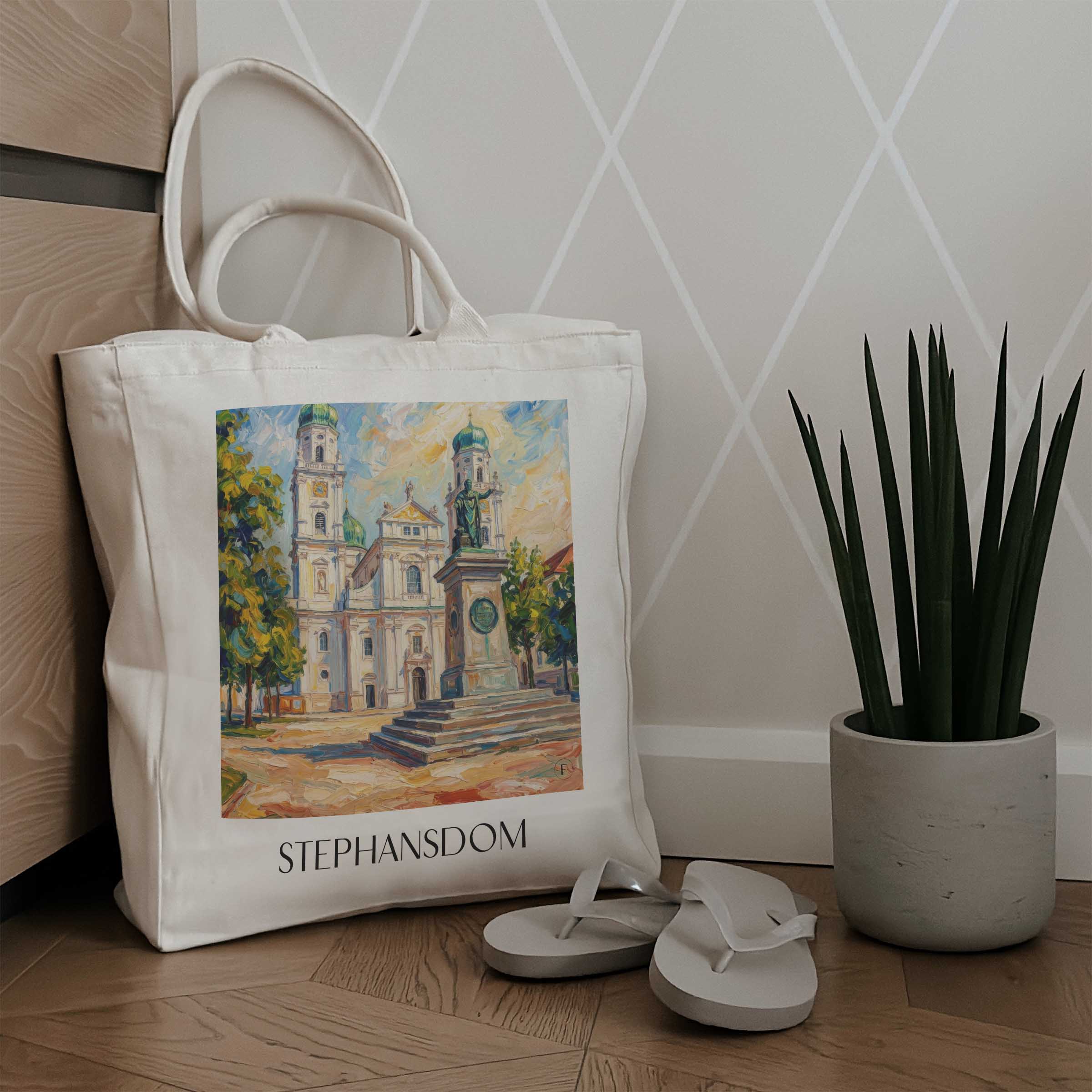 stephansdom-passau-deutschland-einkaufstasche-oil-painting-oelgemaelde