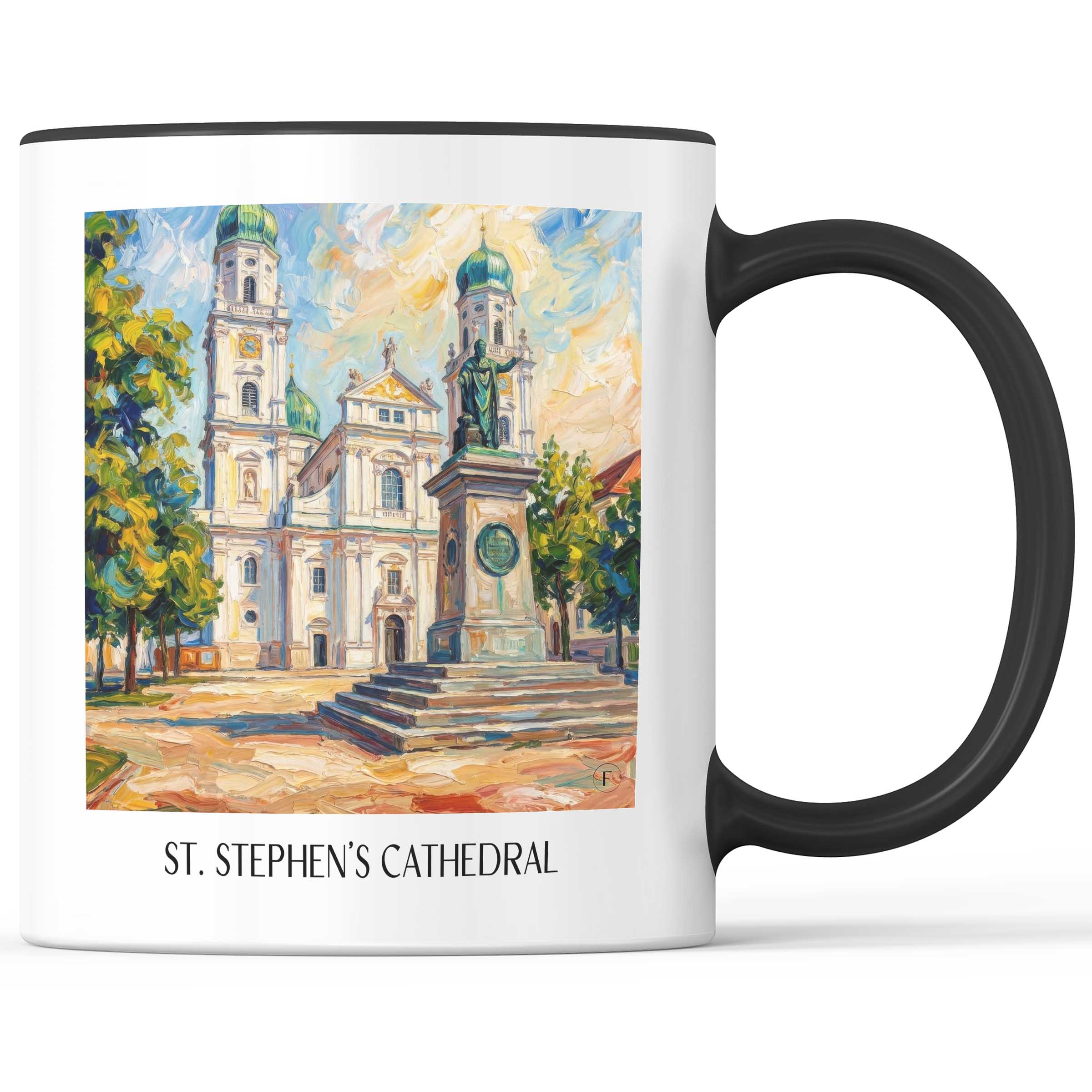 Stephansdom Kaffeebecher - Passau - Deutschland Becher - Kaffeetasse im Ölgemälde Stil