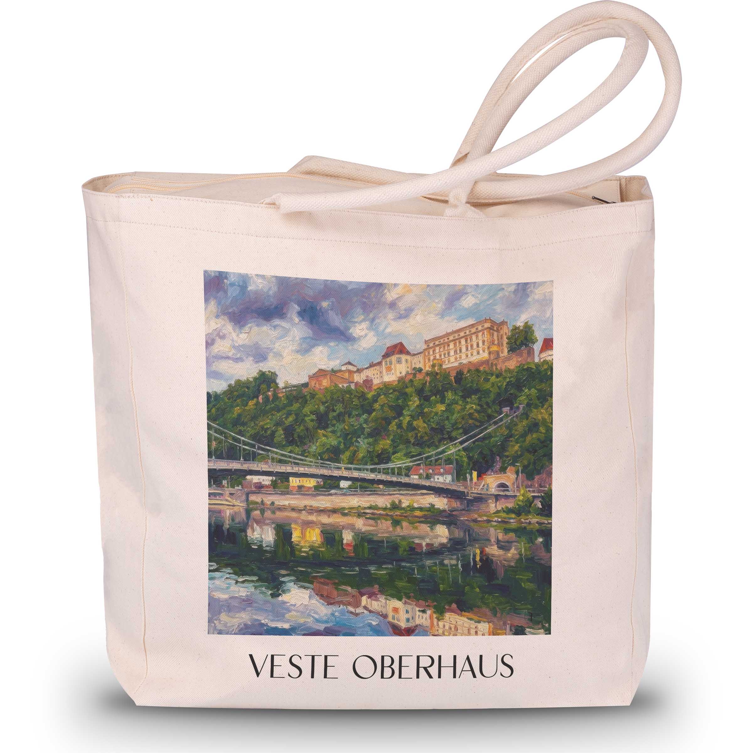 Veste Oberhaus Shopping Tasche - Passau - Deutschland Tote Bag - Einkaufstasche im Ölgemälde Stil