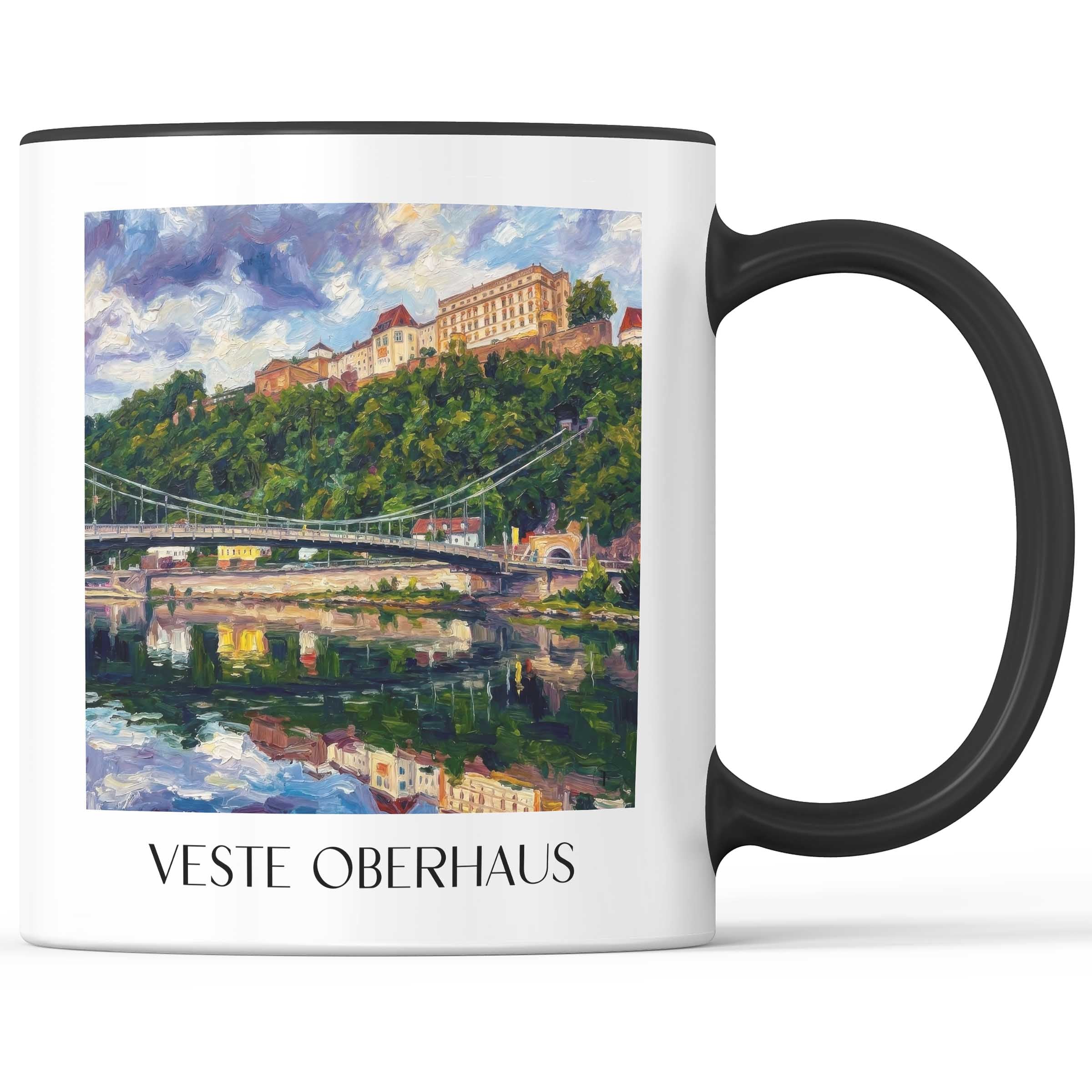 Veste Oberhaus Kaffeebecher - Passau - Deutschland Becher - Kaffeetasse im Ölgemälde Stil