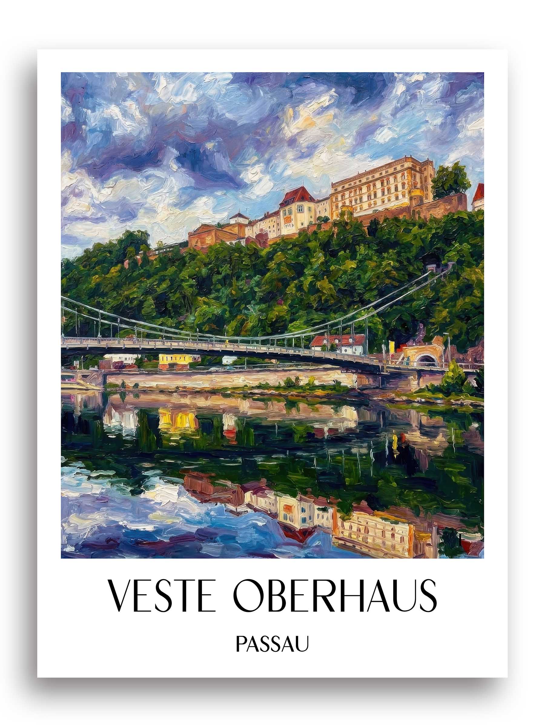 Veste Oberhaus Poster - Passau - Deutschland Kunstdruck - Ölgemälde von A4 bis A1