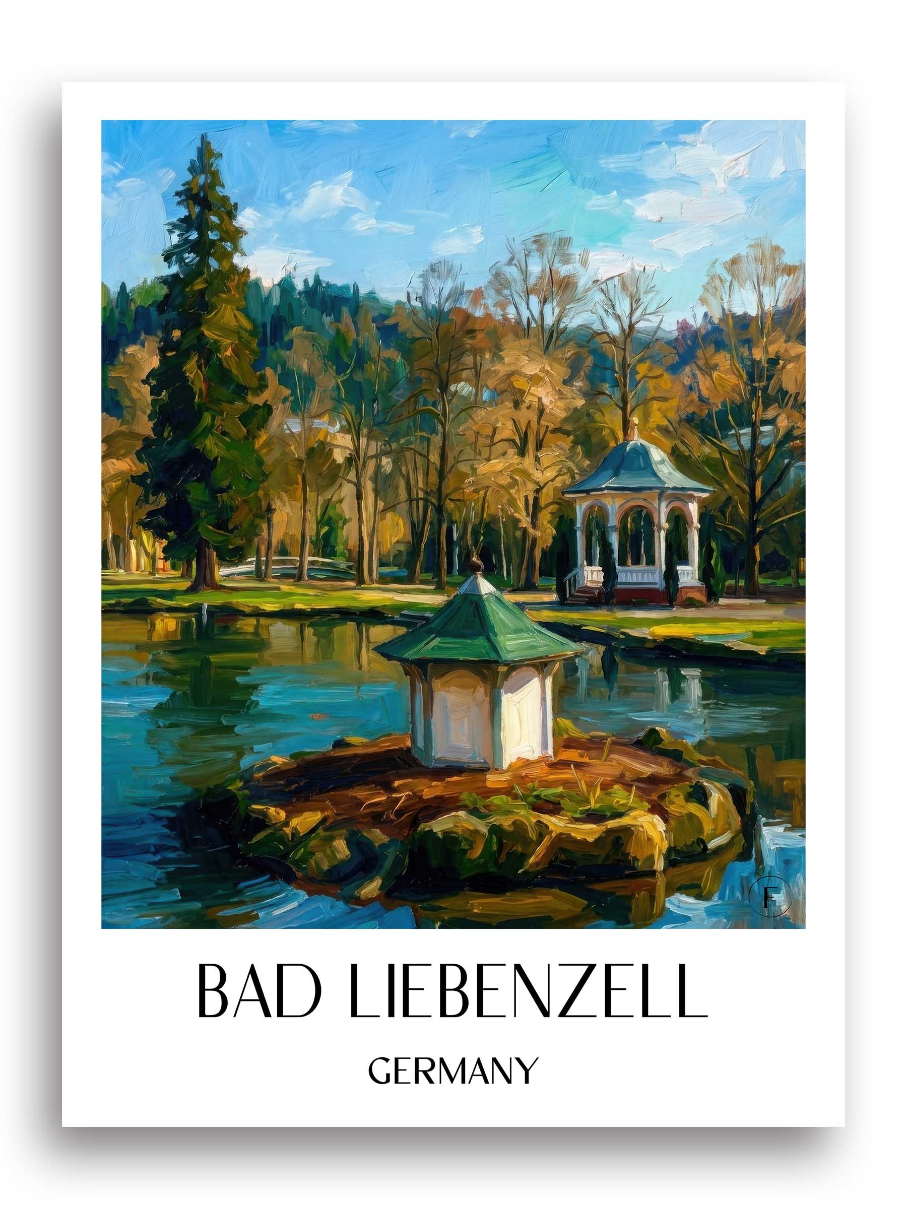 Bad Liebenzell Poster - Nordschwarzwald - Deutschland Kunstdruck - Ölgemälde von A4 bis A1