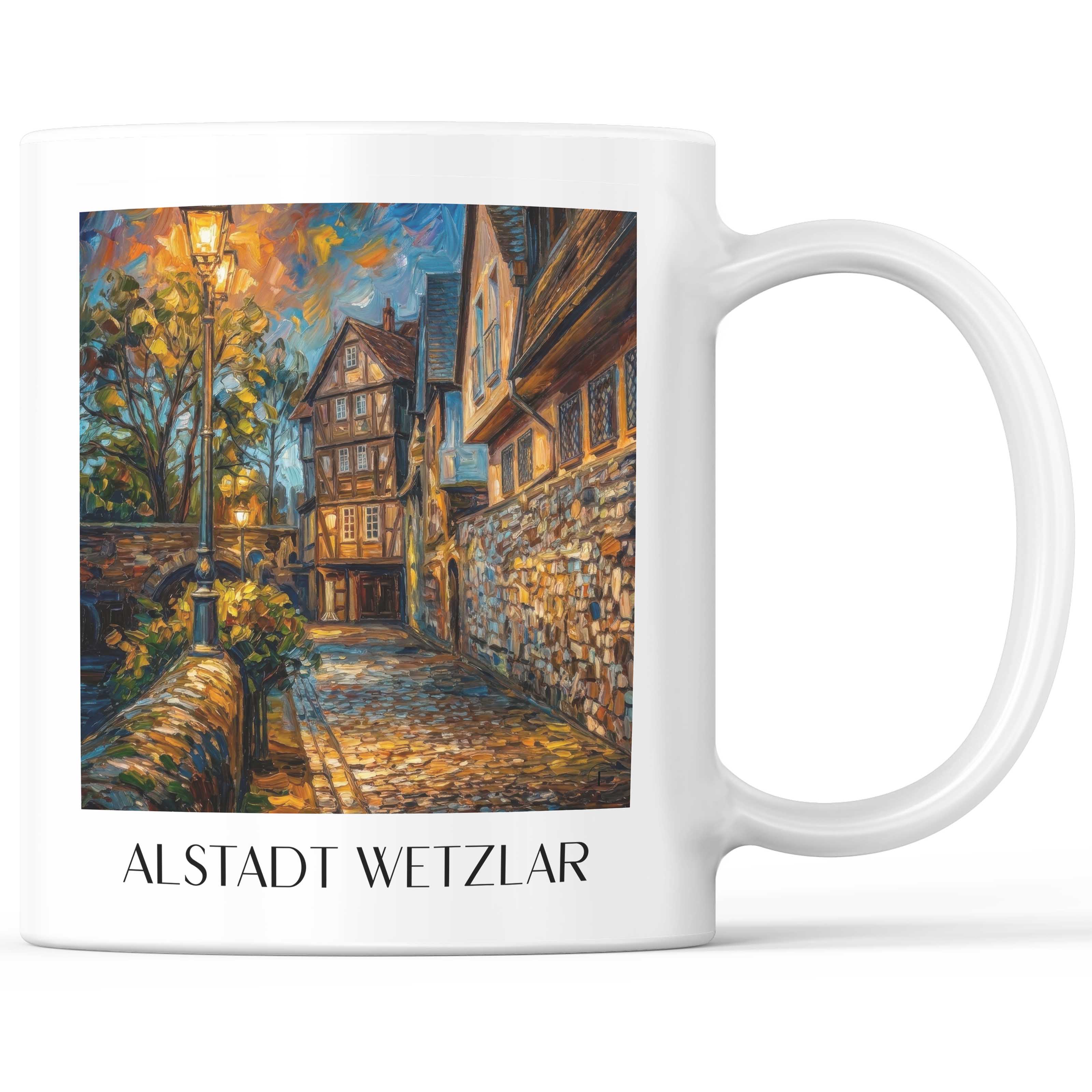 Alstadt Kaffeebecher - Wetzlar - Deutschland Becher - Kaffeetasse im Ölgemälde Stil