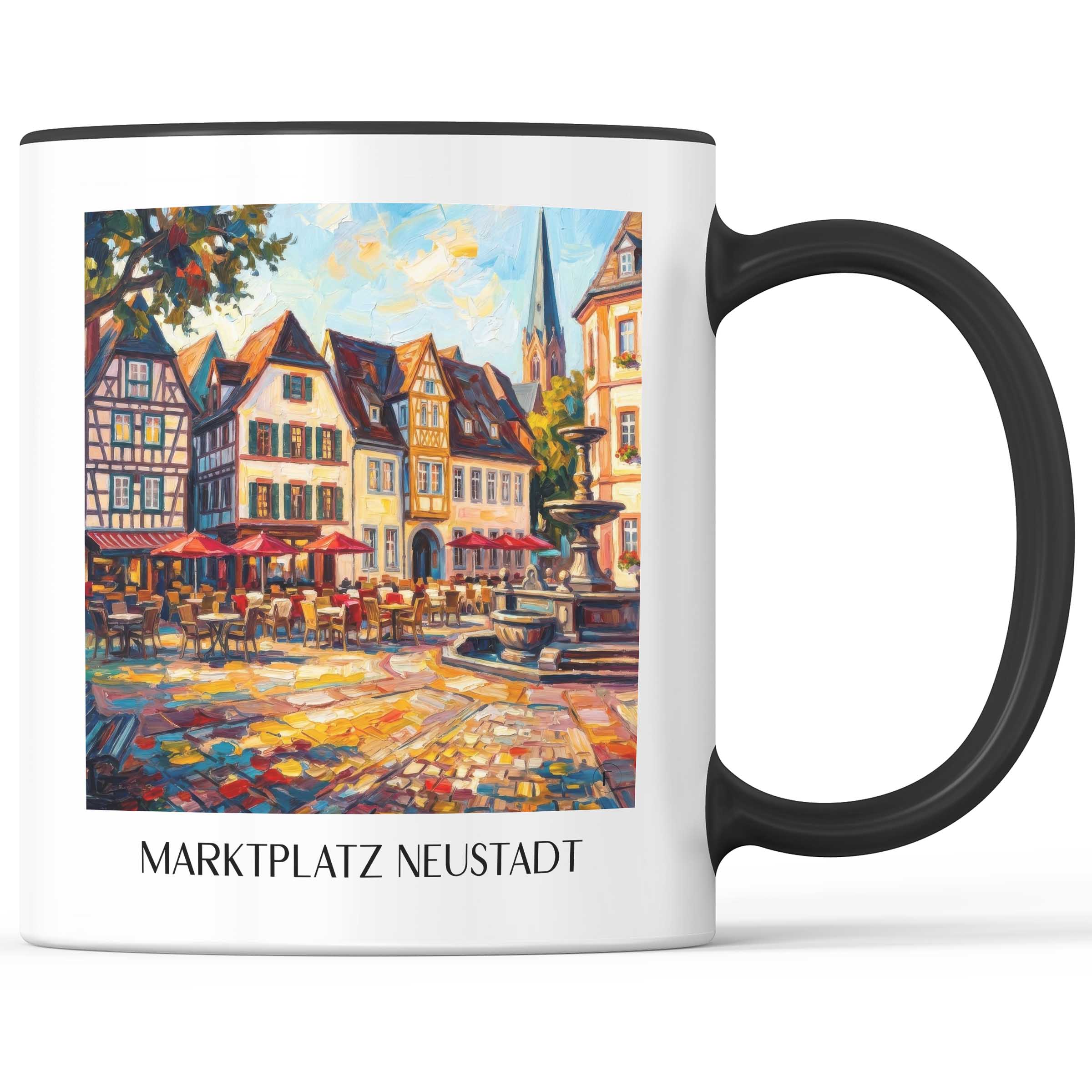 marktplatz-neustadt-an-der-weinstraße-deutschland-kaffeebecher-oil-painting-oelgemaelde