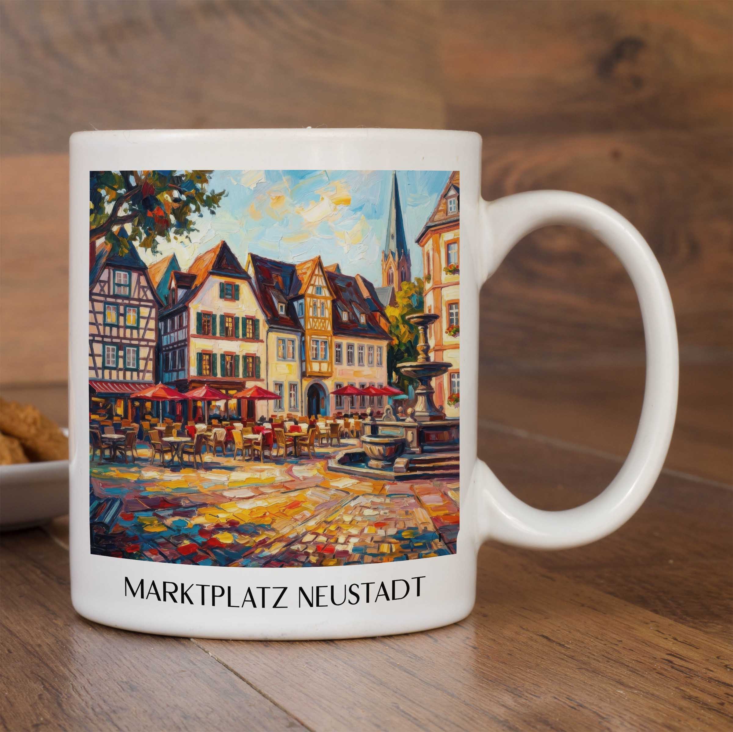 marktplatz-neustadt-an-der-weinstraße-deutschland-kaffeebecher-oil-painting-oelgemaelde