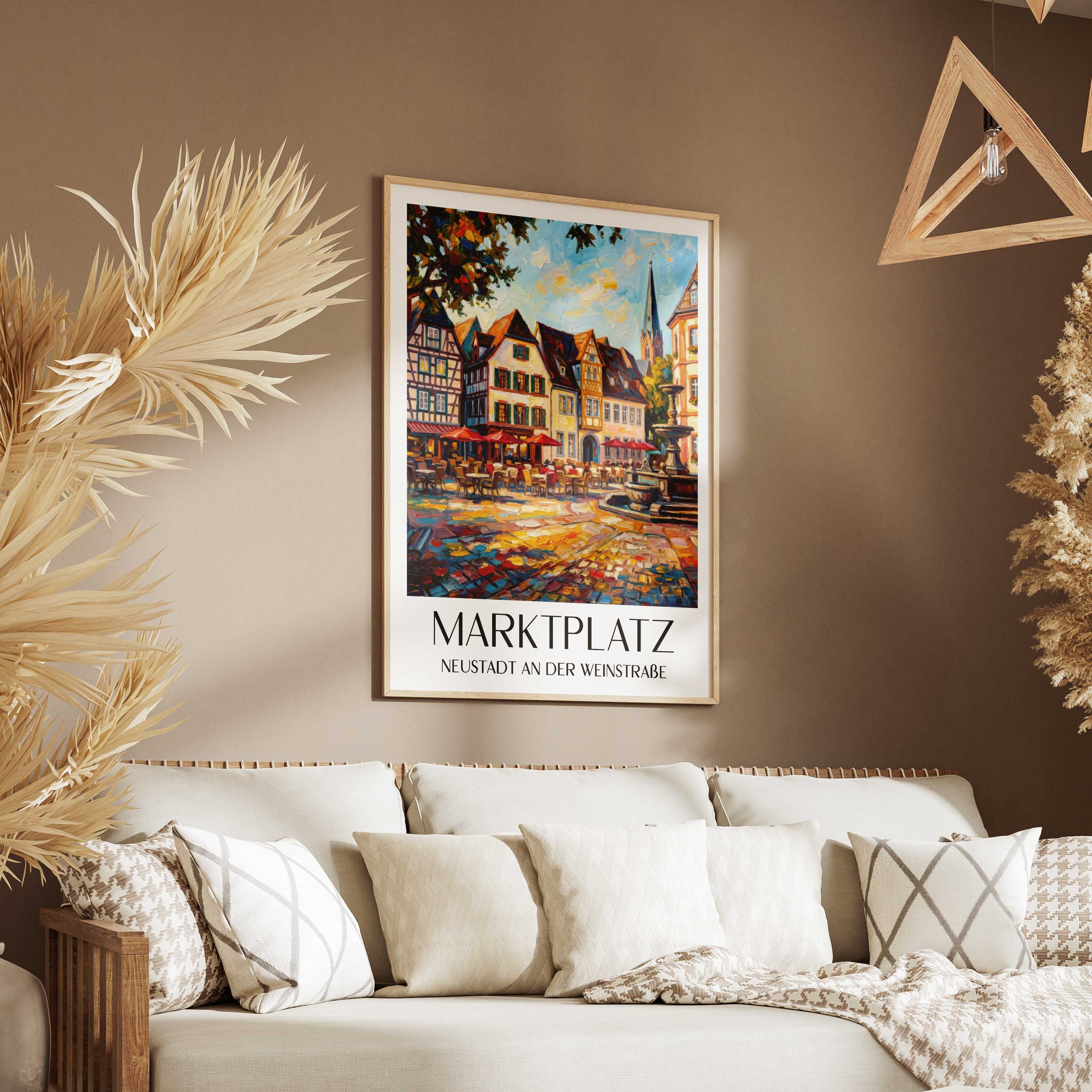 marktplatz-neustadt-an-der-weinstraße-deutschland-poster-oil-painting-oelgemaelde
