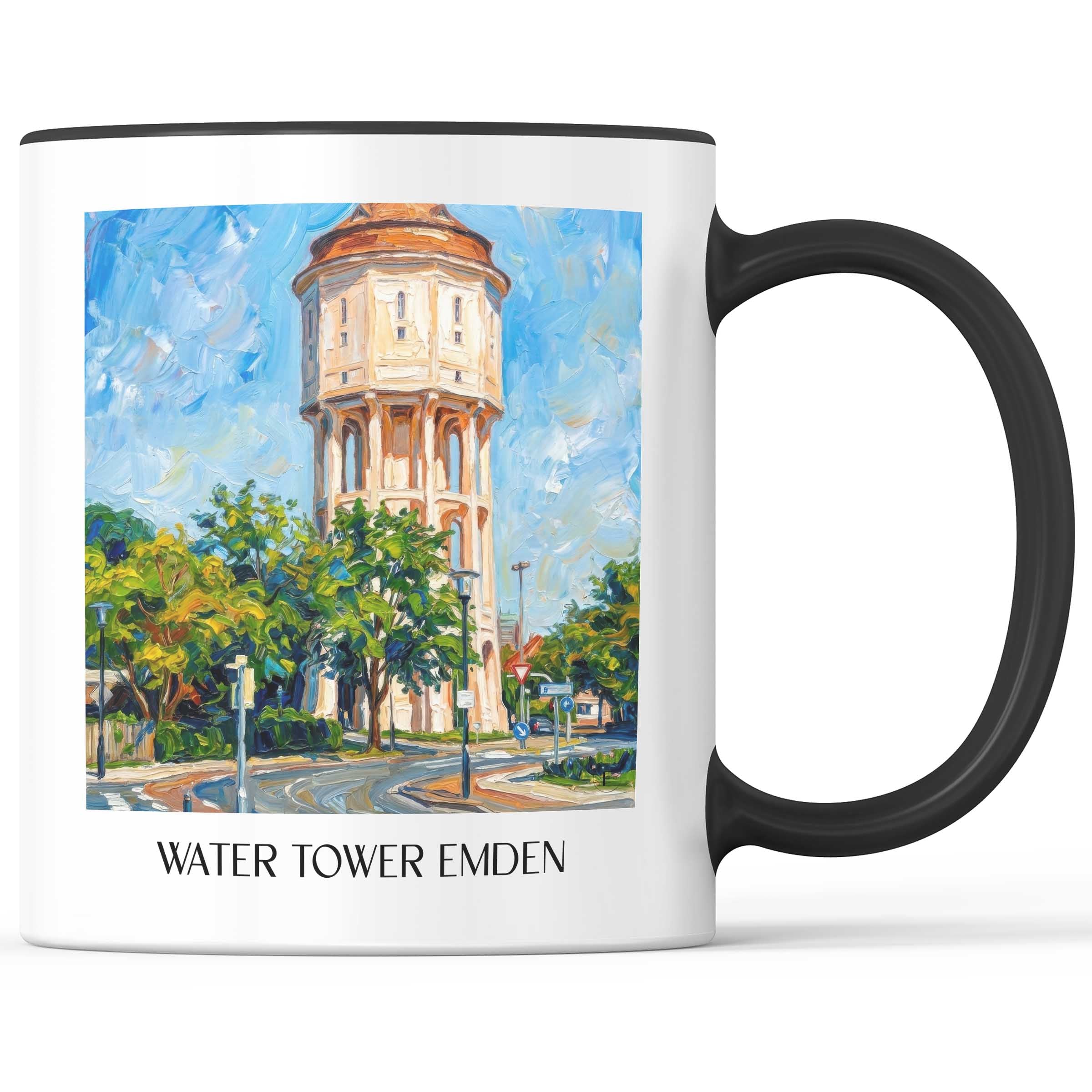 Wasserturm Kaffeebecher - Emden - Deutschland Becher - Kaffeetasse im Ölgemälde Stil