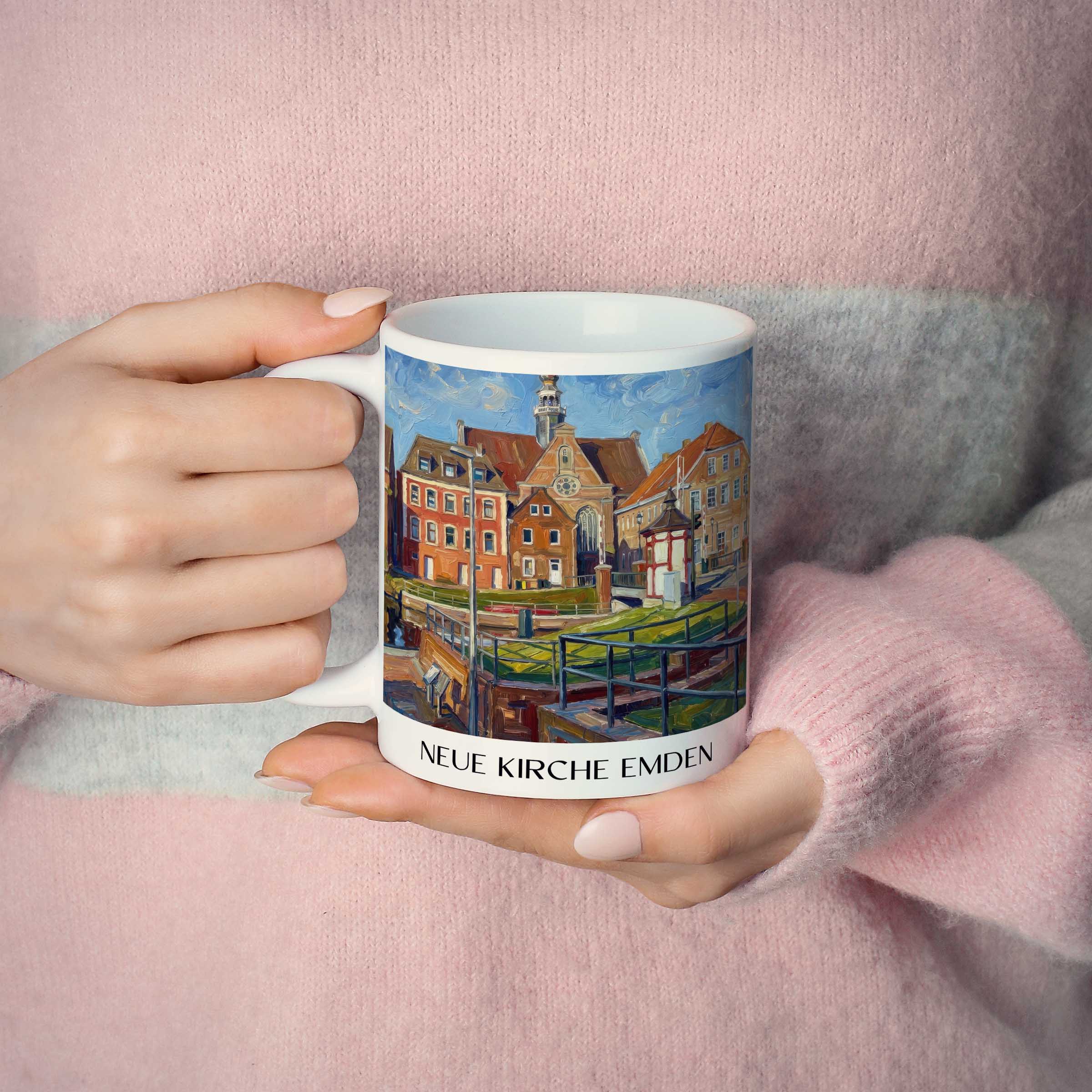 neue-kirche-emden-deutschland-kaffeebecher-oil-painting-oelgemaelde