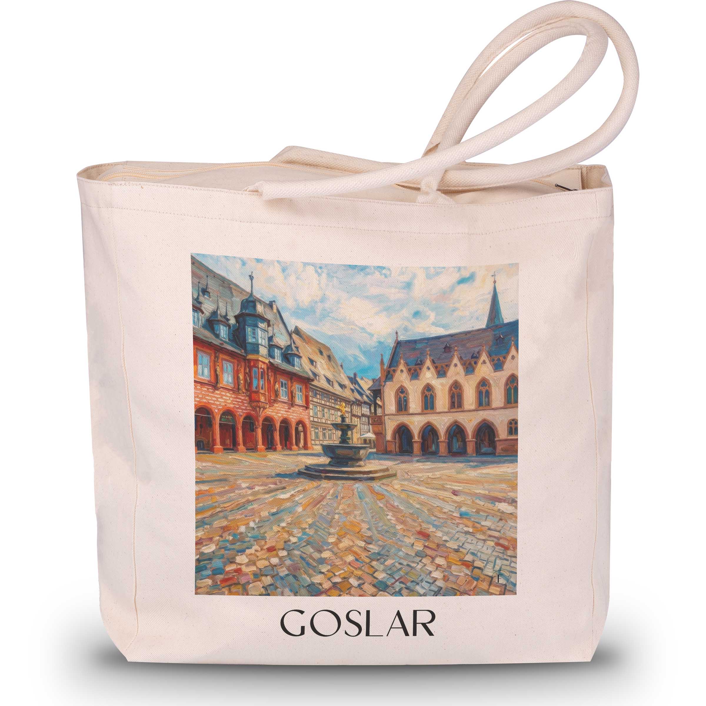 Goslar Shopping Tasche - Harz - Deutschland Tote Bag - Einkaufstasche im Ölgemälde Stil