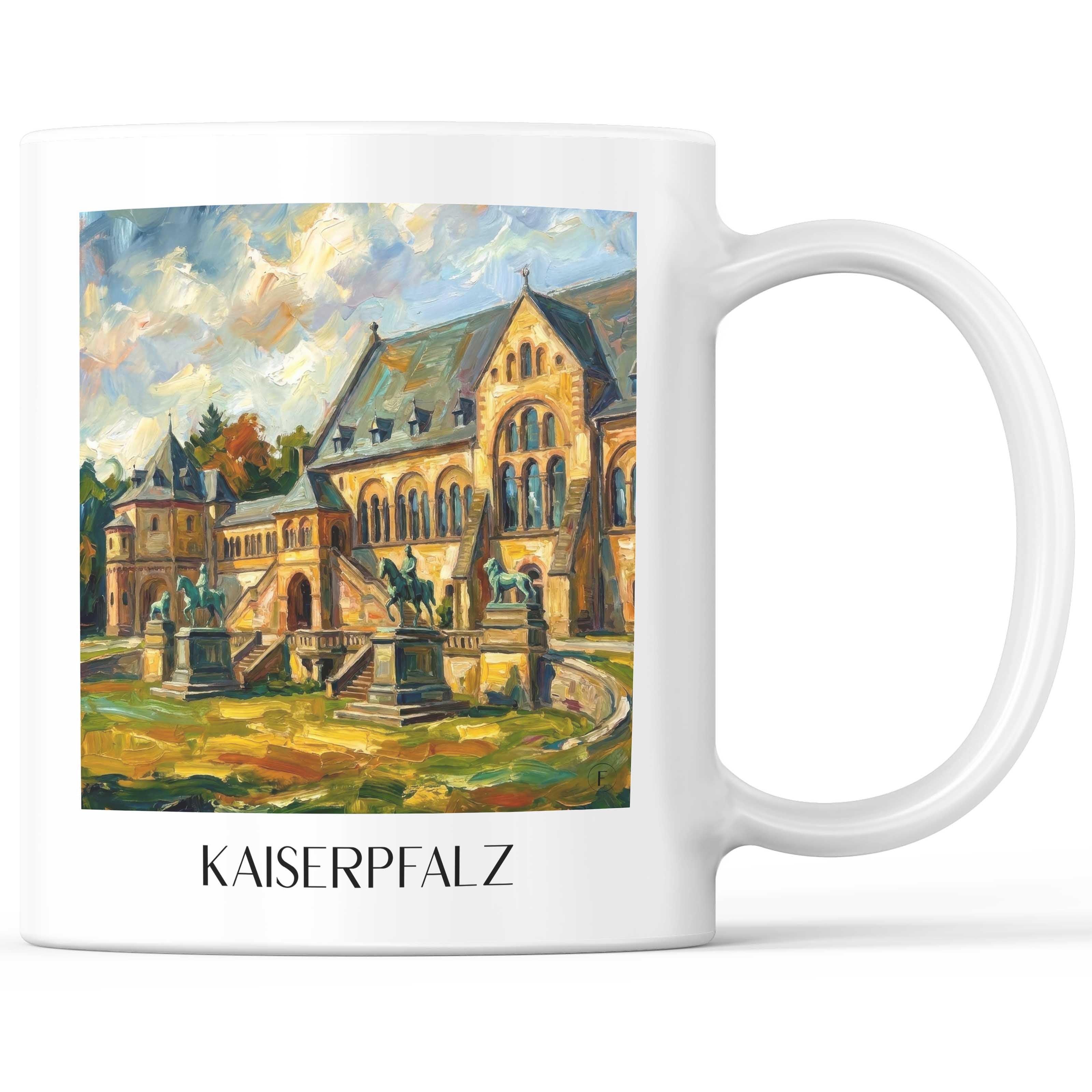 Kaiserpfalz Kaffeebecher - Goslar - Deutschland Becher - Kaffeetasse im Ölgemälde Stil