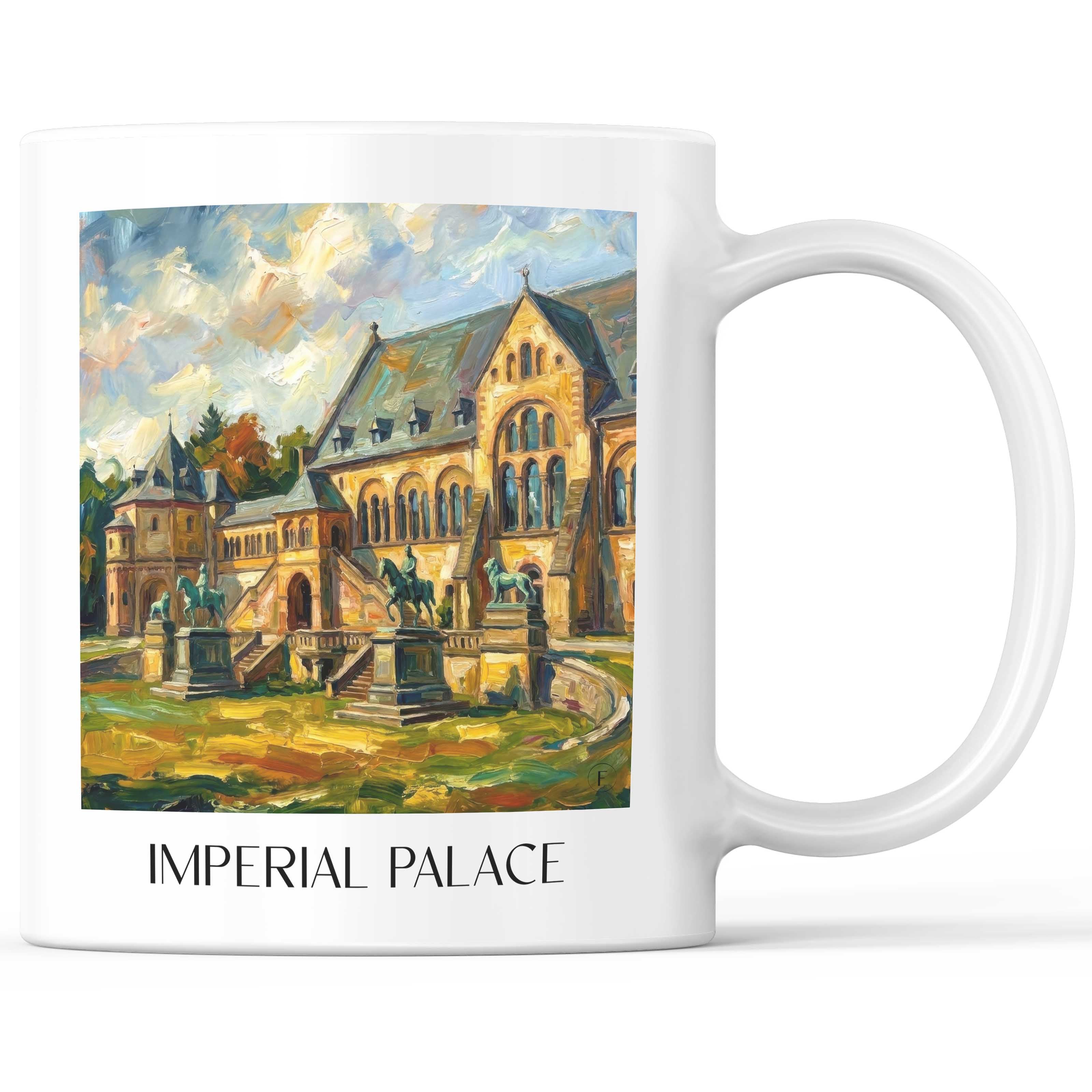 Kaiserpfalz Kaffeebecher - Goslar - Deutschland Becher - Kaffeetasse im Ölgemälde Stil