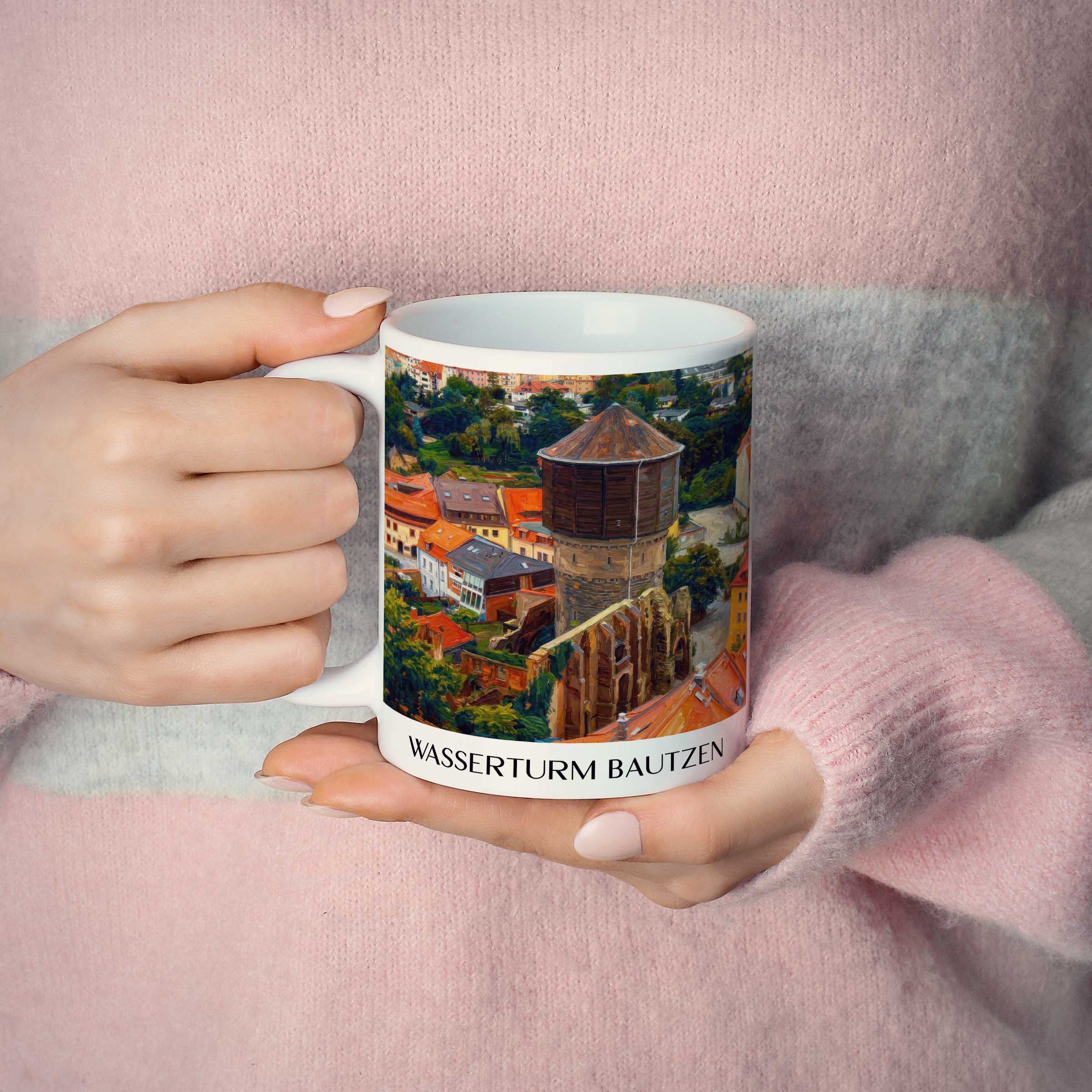 wasserturm-bautzen-deutschland-kaffeebecher-oil-painting-oelgemaelde