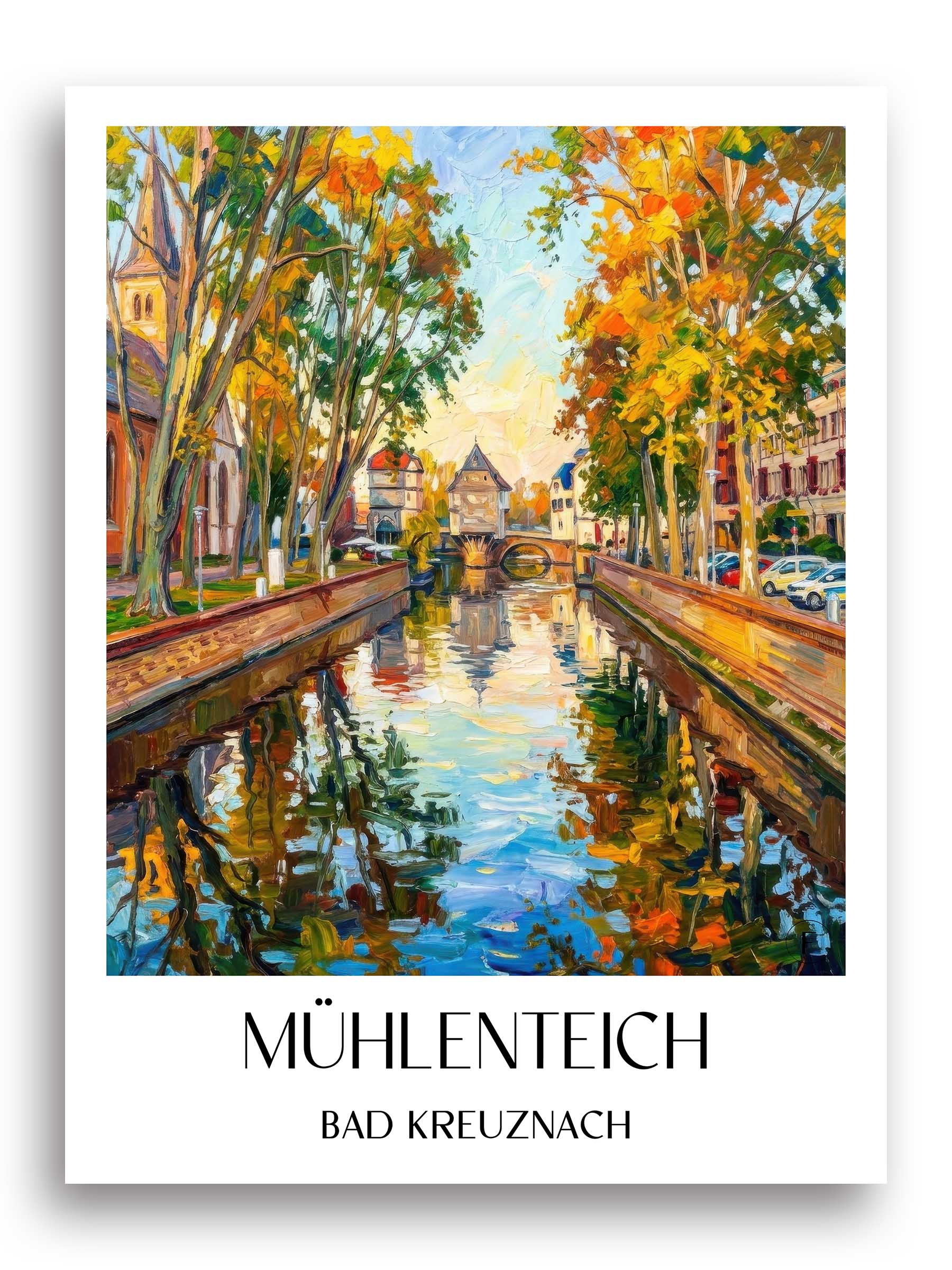 mühlenteich-bad-kreuznach-deutschland-poster-oil-painting-oelgemaelde