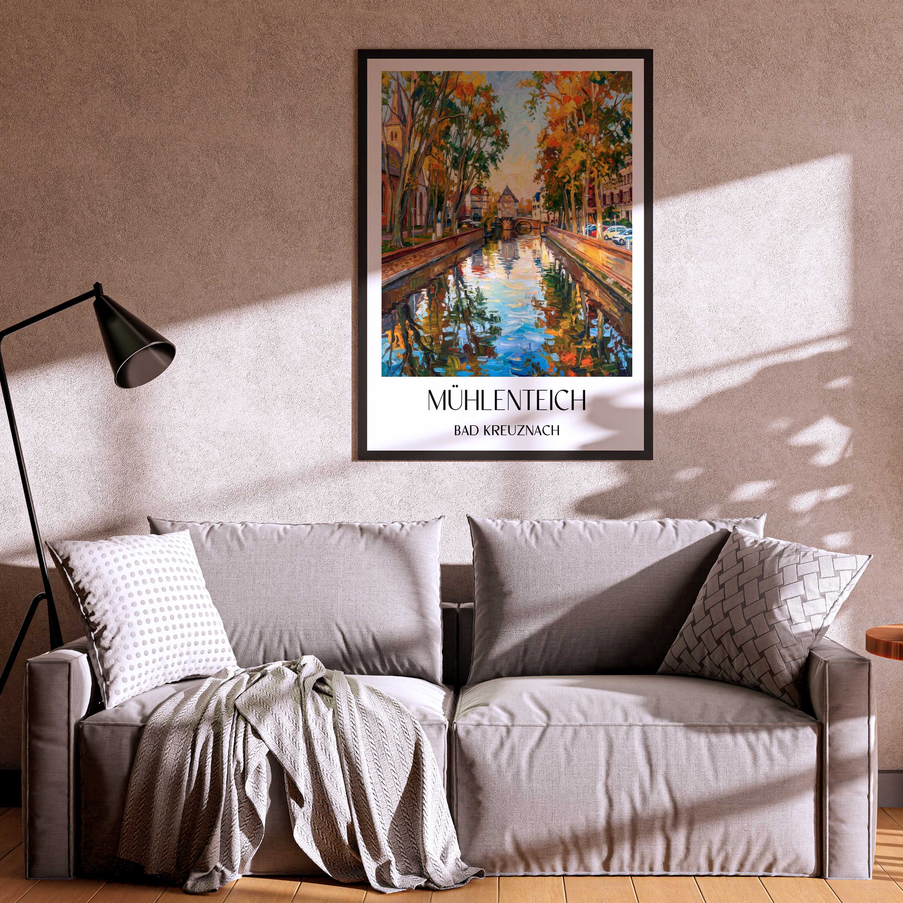 mühlenteich-bad-kreuznach-deutschland-poster-oil-painting-oelgemaelde