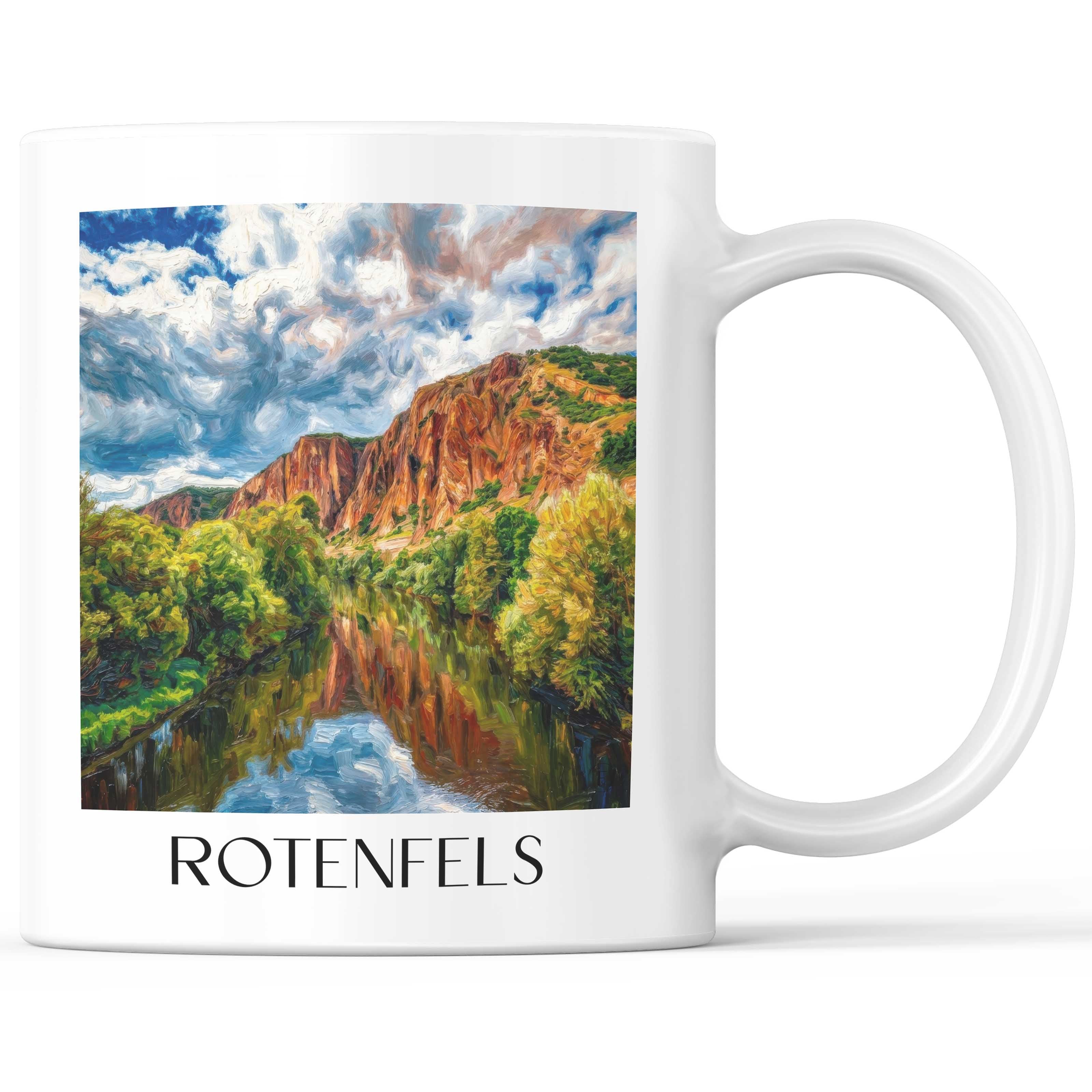 Rotenfels Kaffeebecher - Bad Kreuznach - Deutschland Becher - Kaffeetasse im Ölgemälde Stil