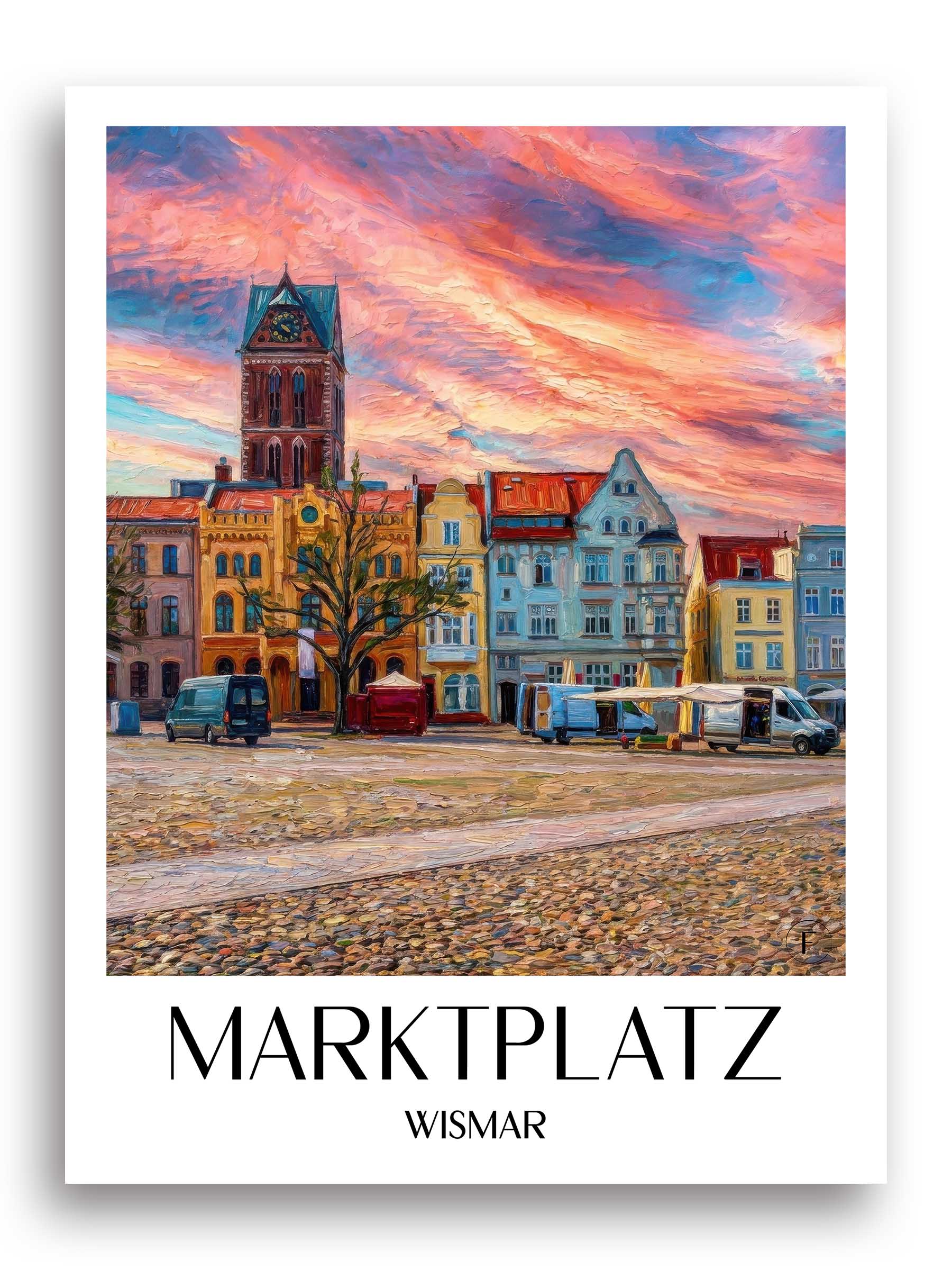 marktplatz-wismar-deutschland-poster-oil-painting-oelgemaelde