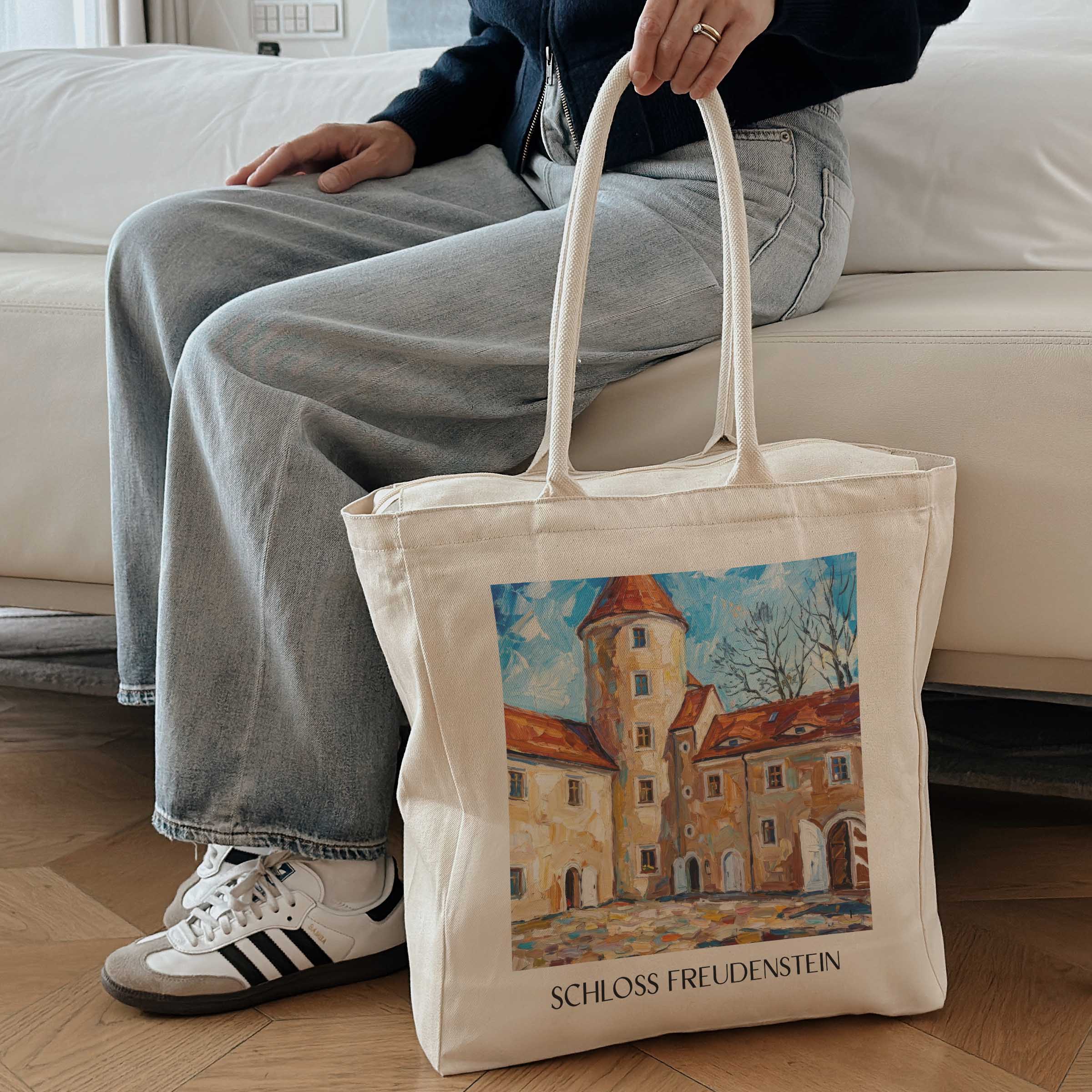 schloss-freudenstein-freiberg-deutschland-einkaufstasche-oil-painting-oelgemaelde