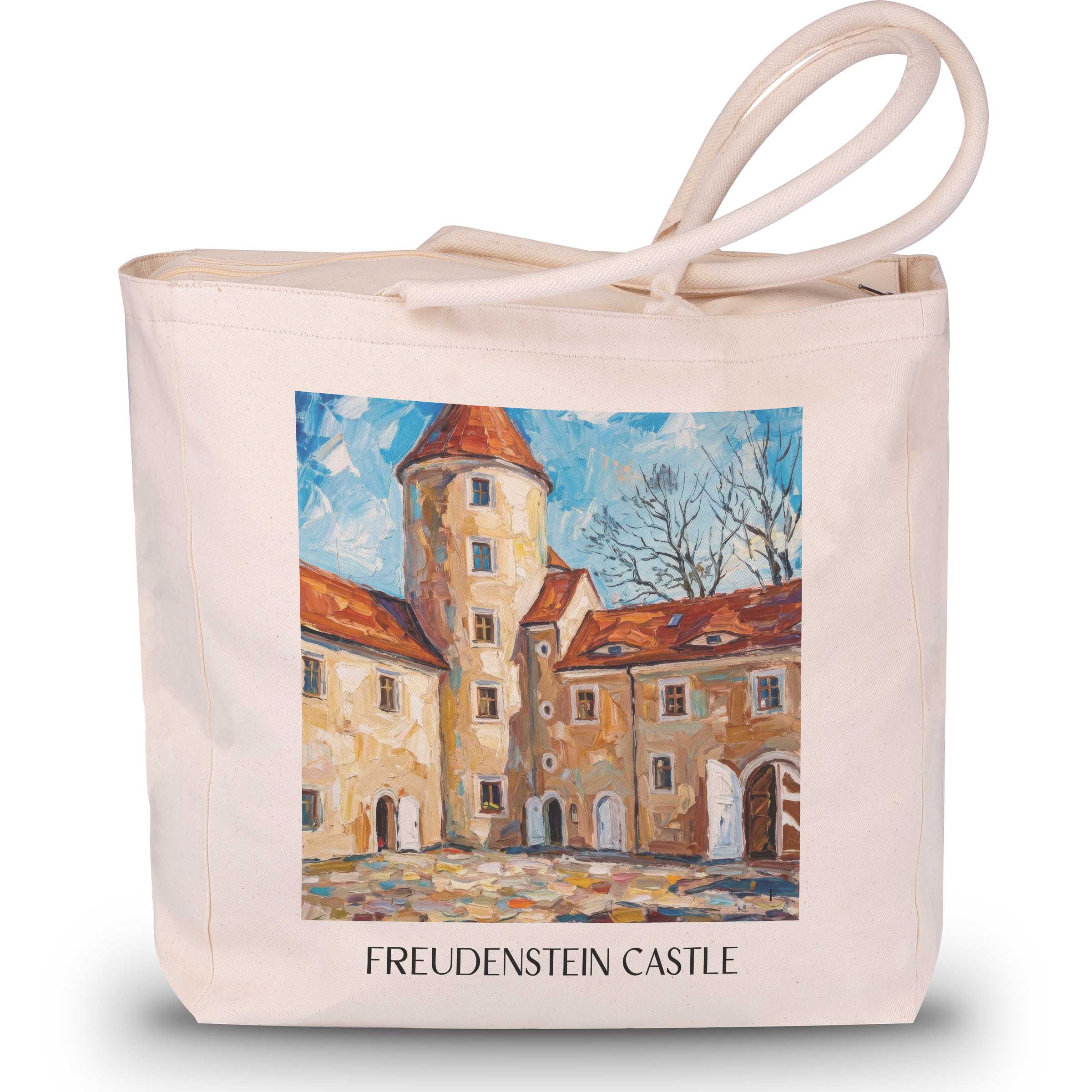 Schloss Freudenstein Shopping Tasche - Freiberg - Deutschland Tote Bag - Einkaufstasche im Ölgemälde Stil