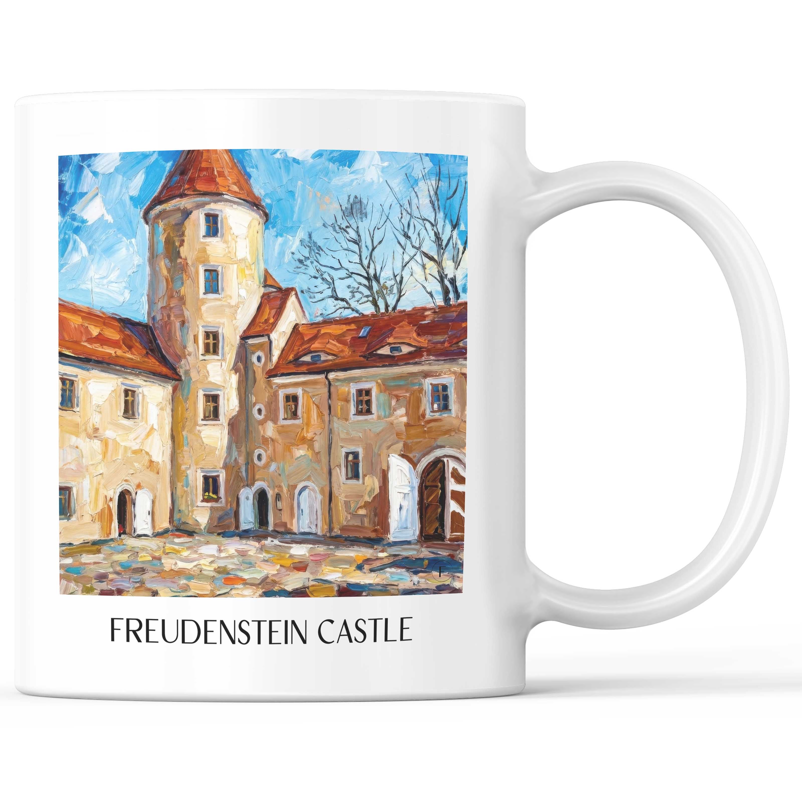 Schloss Freudenstein Kaffeebecher - Freiberg - Deutschland Becher - Kaffeetasse im Ölgemälde Stil