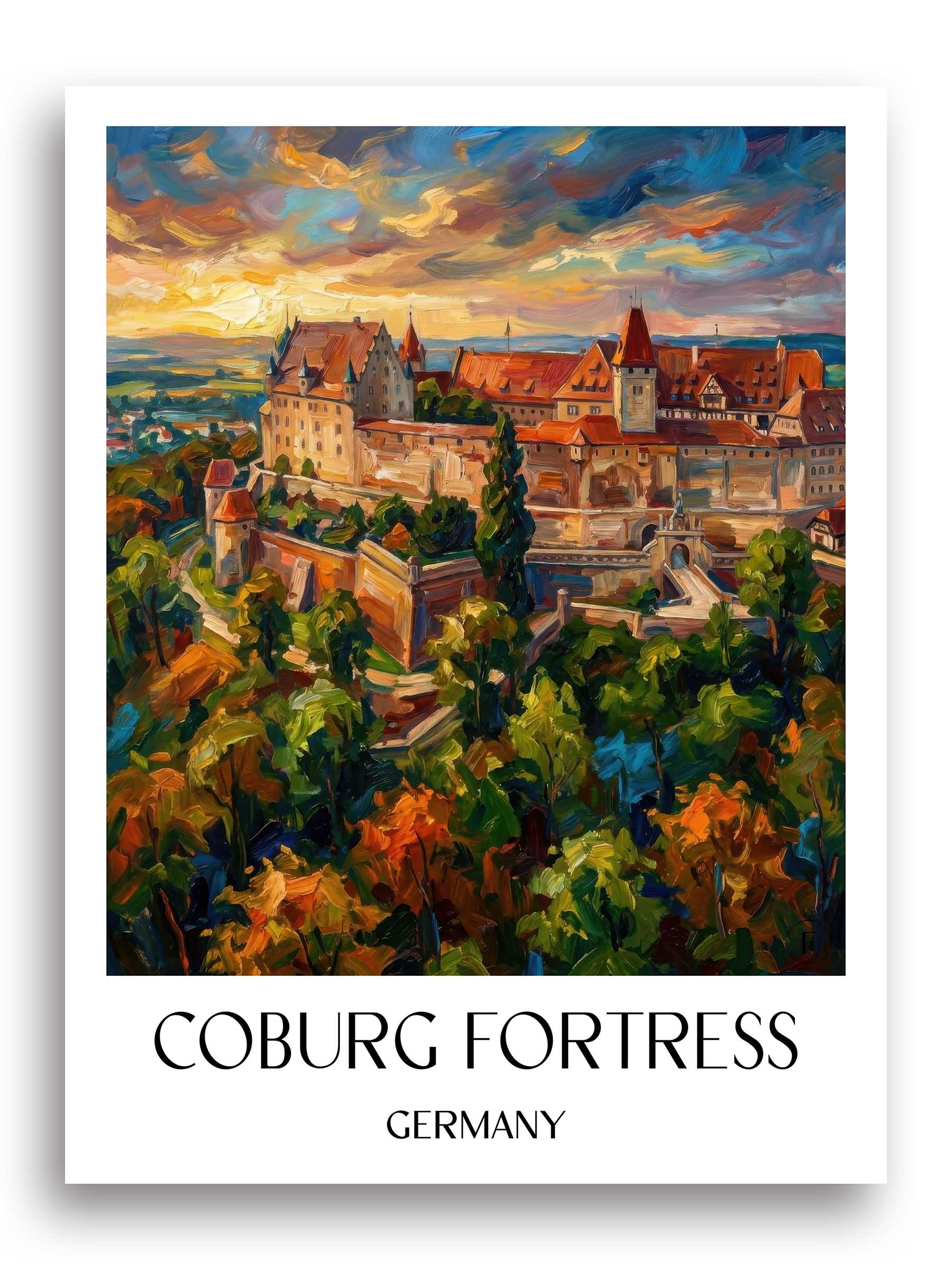 Veste Coburg Poster - Oberfranken - Deutschland Kunstdruck - Ölgemälde von A4 bis A1