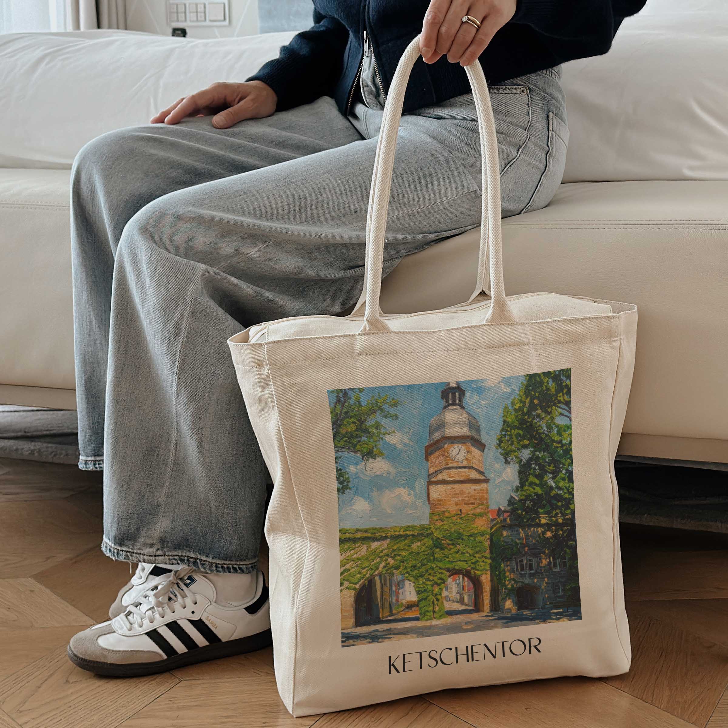 ketschentor-coburg-deutschland-einkaufstasche-oil-painting-oelgemaelde
