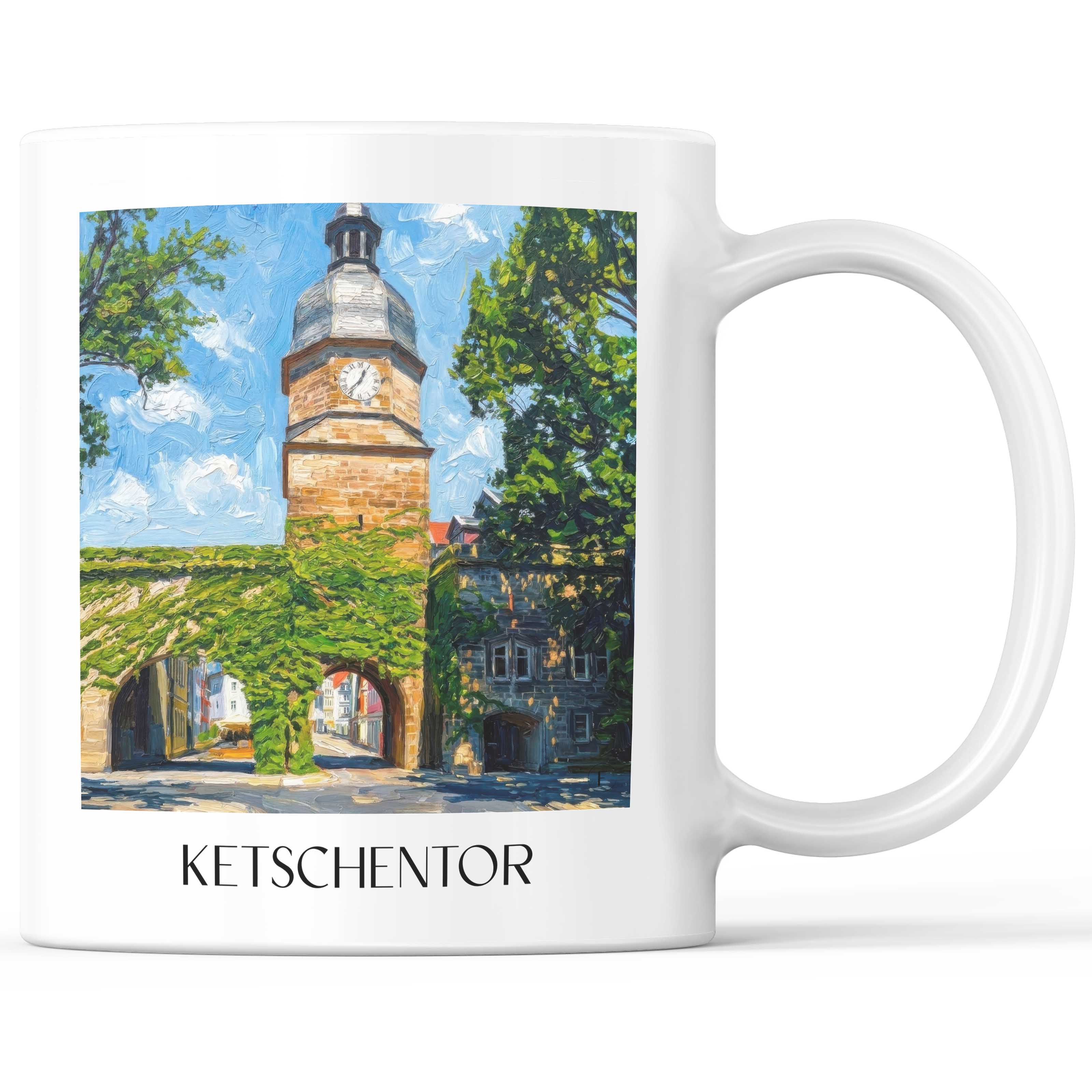Ketschentor Kaffeebecher - Coburg - Deutschland Becher - Kaffeetasse im Ölgemälde Stil